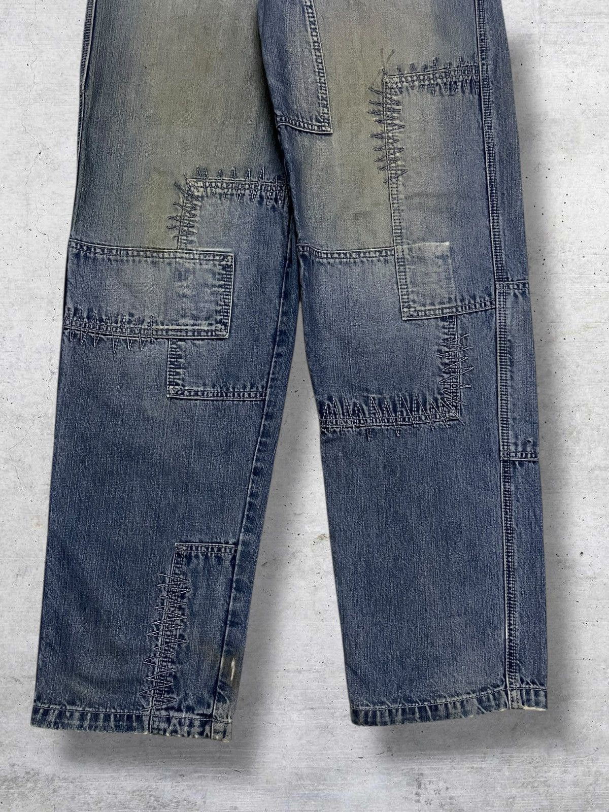 Japanese Brand VINTAGE B.SB JAPAN DESIGNER 1990S PATCHWORK MUDWASH DENIM Size US 28 / EU 44 - 3 Thumbnail