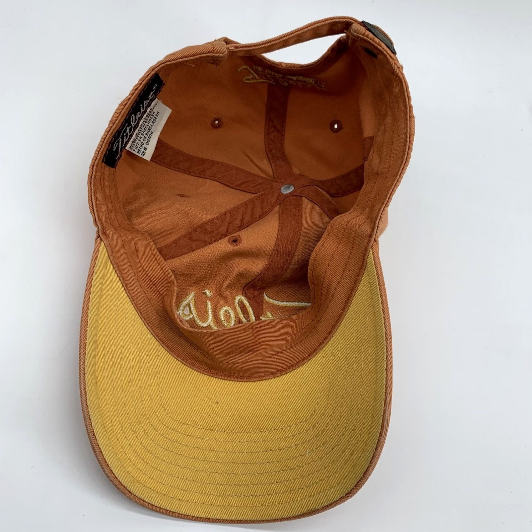 Titleist VINTAGE Titleist Hat Cap Strap Back Mens Orange Twill Baseball Golf Skybrook One Size Size ONE SIZE - 5 Thumbnail