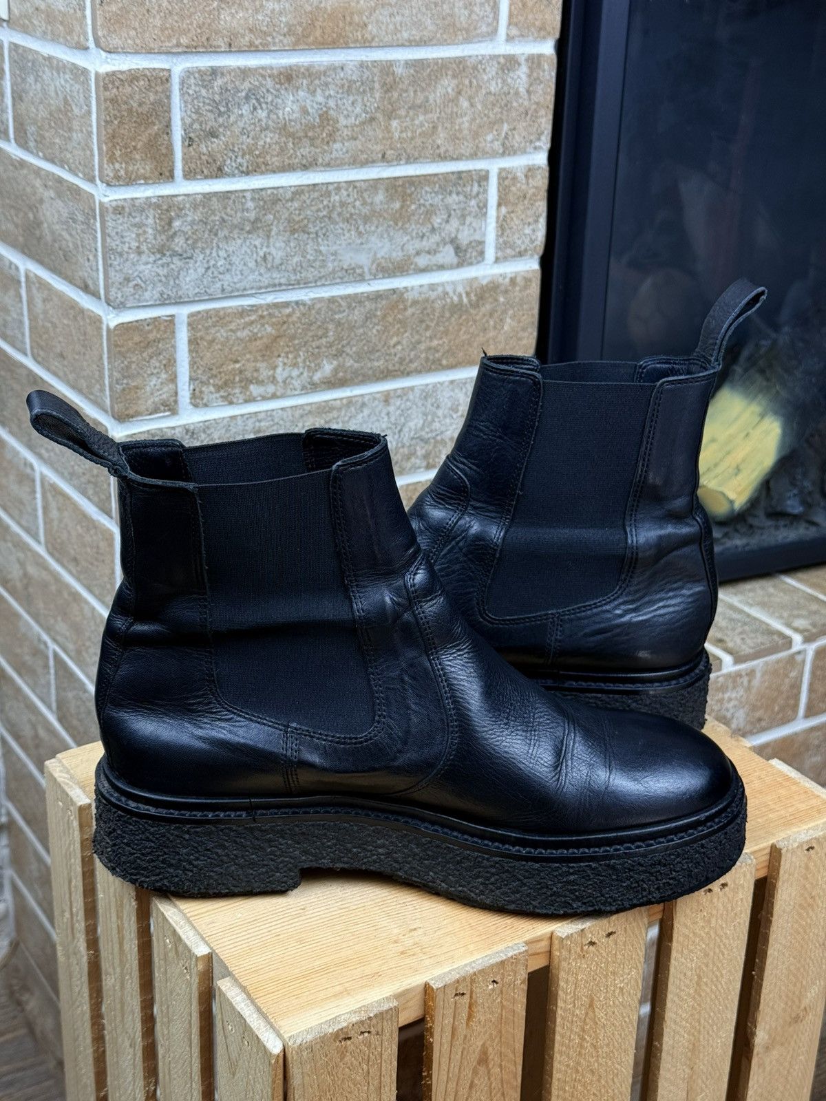 Isabel Marant Isabel Marant Black Celton Leather Ankle Chelsea Boots Size US 10 / IT 40 - 10 Thumbnail