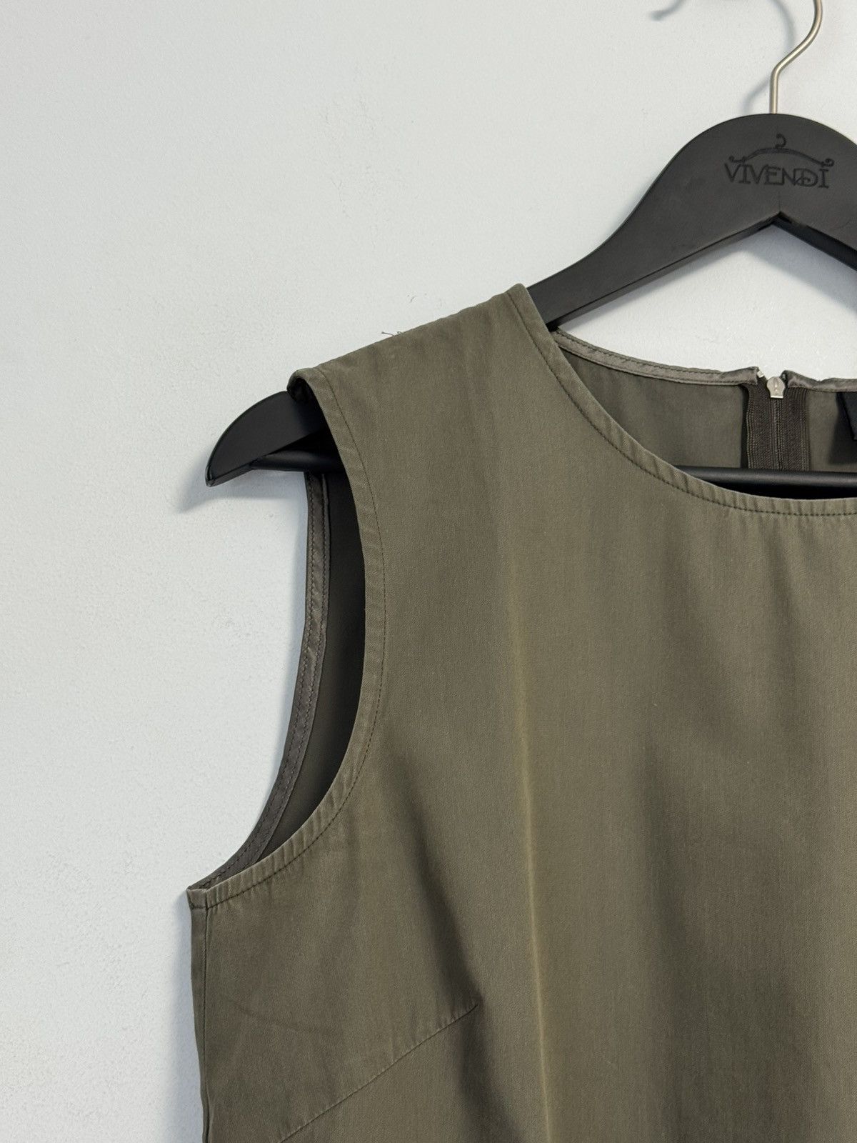 Bogner BOGNER Olive Green Shell Top Sleeveless Blouse Tank Shirt Size S / US 4 / IT 40 - 5 Thumbnail