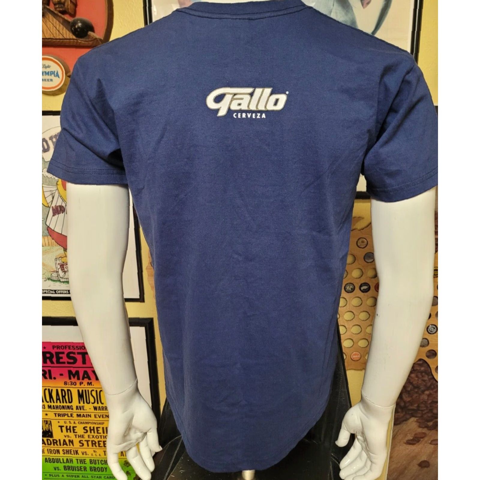 Vintage Gallo Cerveza Guatemala T Shirt Blue Small Mens T-Shirt 100% Cotton Logo Graphic Tee Beer Guatemala 1896 - Tzol Kin Size US S / EU 44-46 / 1 - 3 Thumbnail