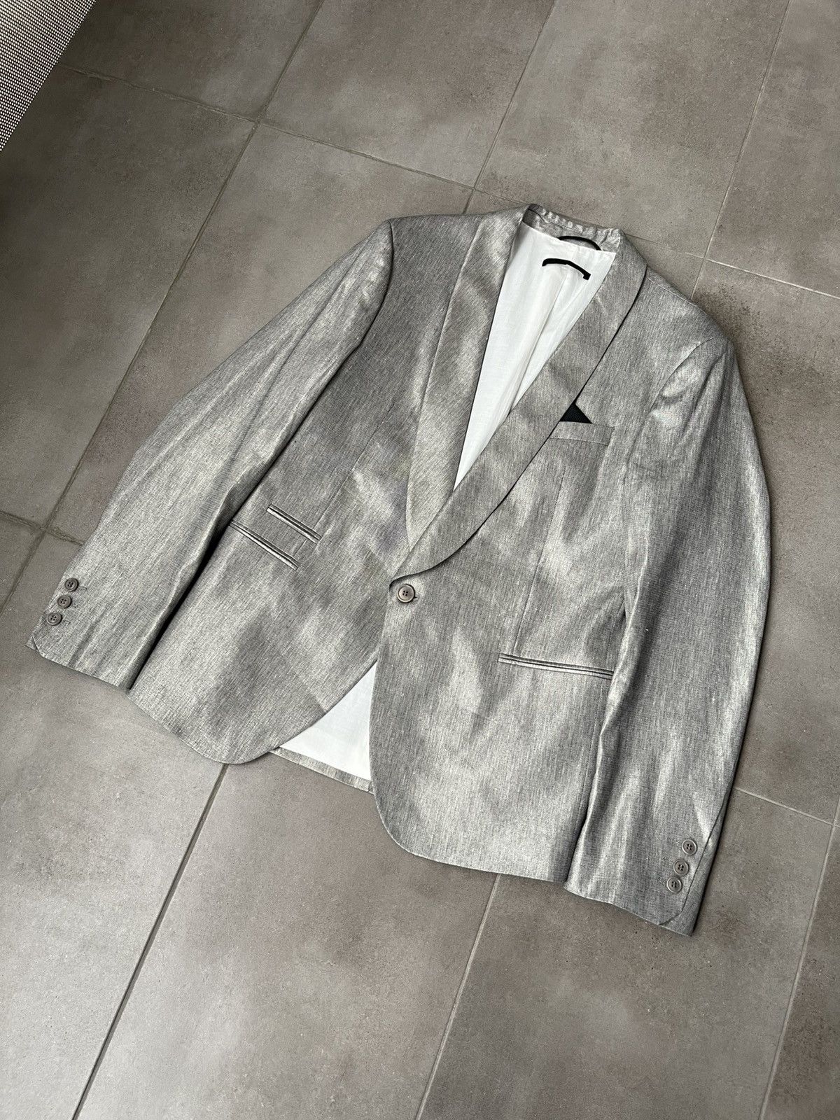 DRYKORN !DS! SS23 Drykorn Foil Gray Blazer Jacket Size US M / EU 48-50 / 2 - 3 Thumbnail