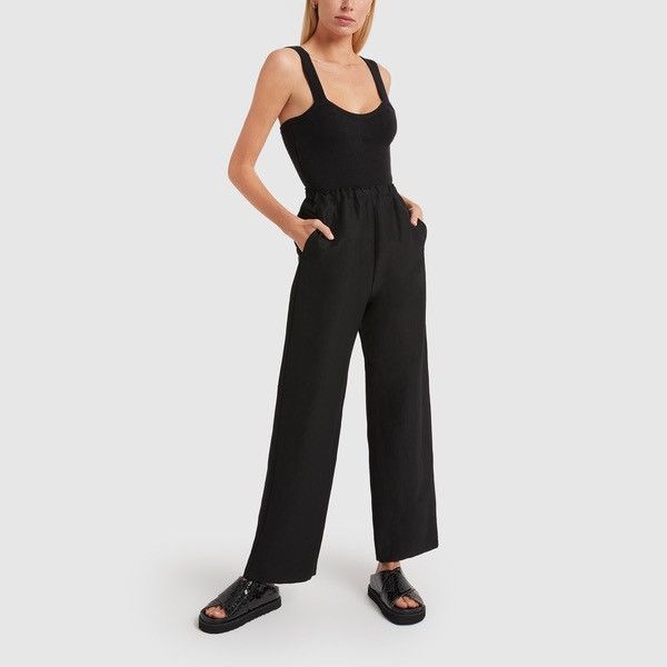 Toteme Toteme Stretch Linen Wide Trousers Size 27" / US 4 / IT 40 - 2 Thumbnail