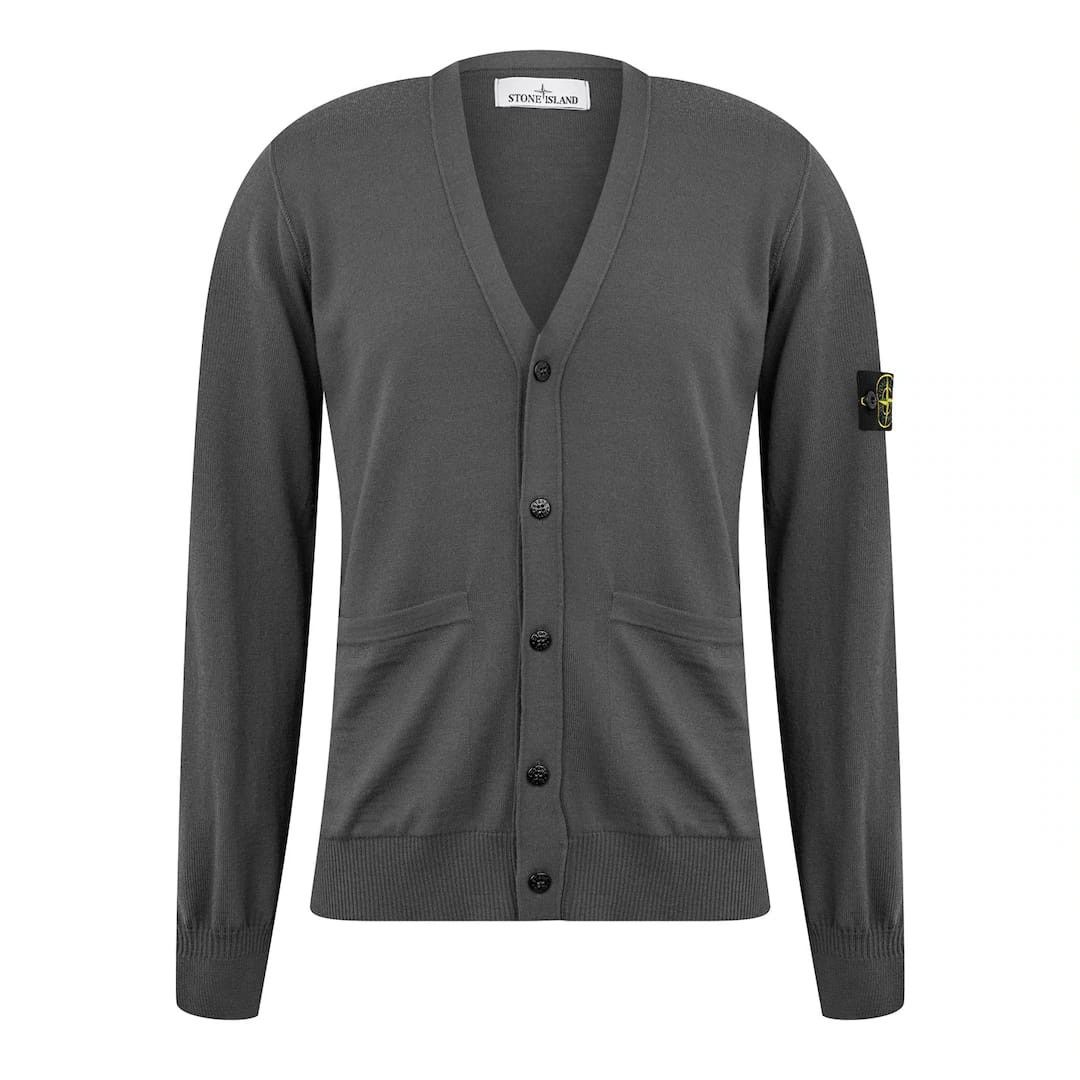 Stone Island o1g2r1mq0526 Patch Wool Cardigan in Grey Size US L / EU 52-54 / 3 - 1 Thumbnail