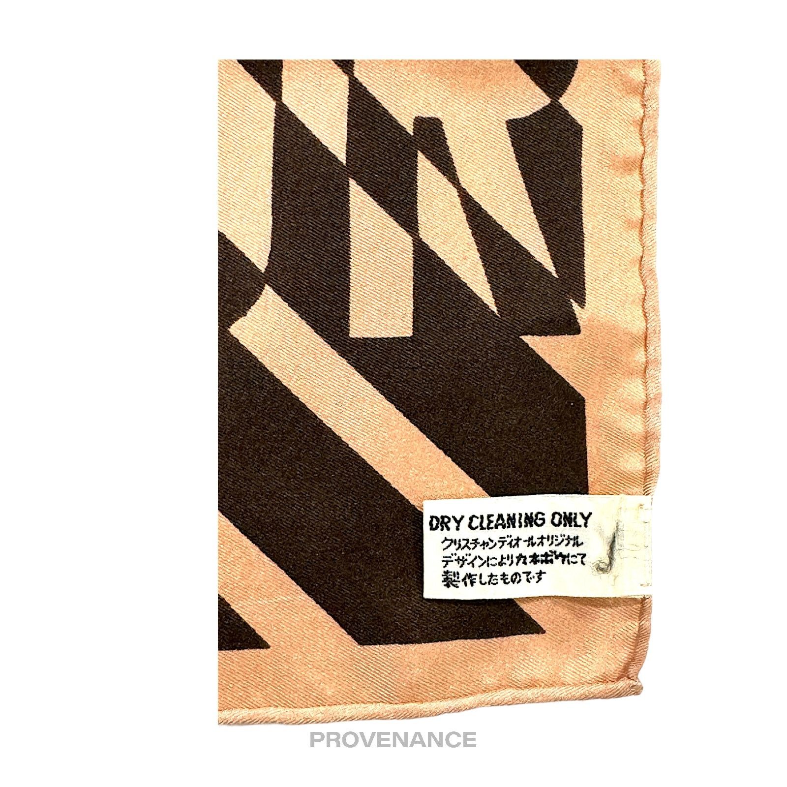 Dior 🔴 Christian Dior Logo Moiré Scarf 50 - Black/Blush Striped Size ONE SIZE - 4 Thumbnail