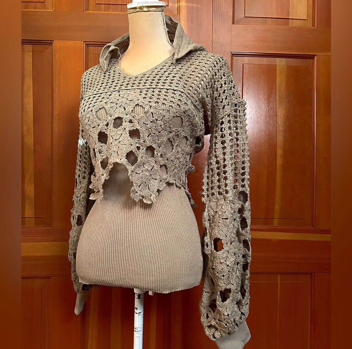 Designer × Other NWT, Lavishly Paris V Neck Loose Patchwork Pullover. Size M / US 6-8 / IT 42-44 - 6 Thumbnail