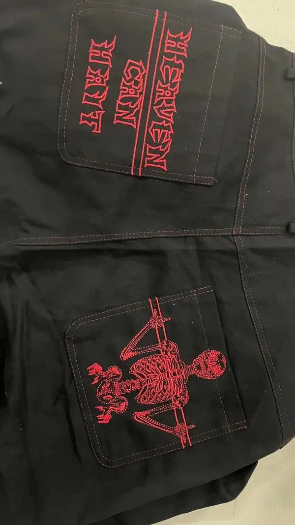 VIBE American Retro Y2K pants skeleton straight Trousers Wide Leg Size US 34 / EU 50 - 8 Thumbnail