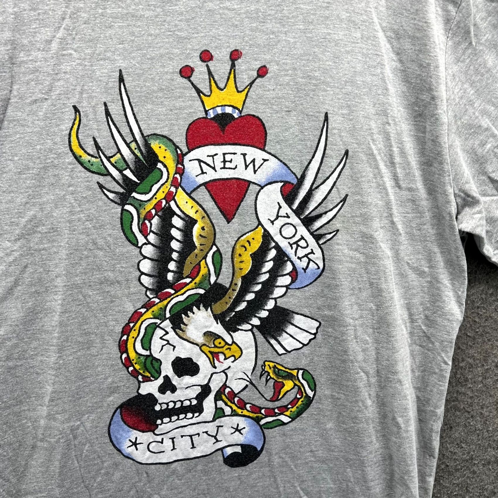 Ed Hardy Ed Hardy Shirt Mens Small Gray Crewneck New York City Skull Heart Logo City Theme Short Sleeve T-Shirt Mens Small Gray All Seasons Vintage: No Size US S / EU 44-46 / 1 - 7 Thumbnail
