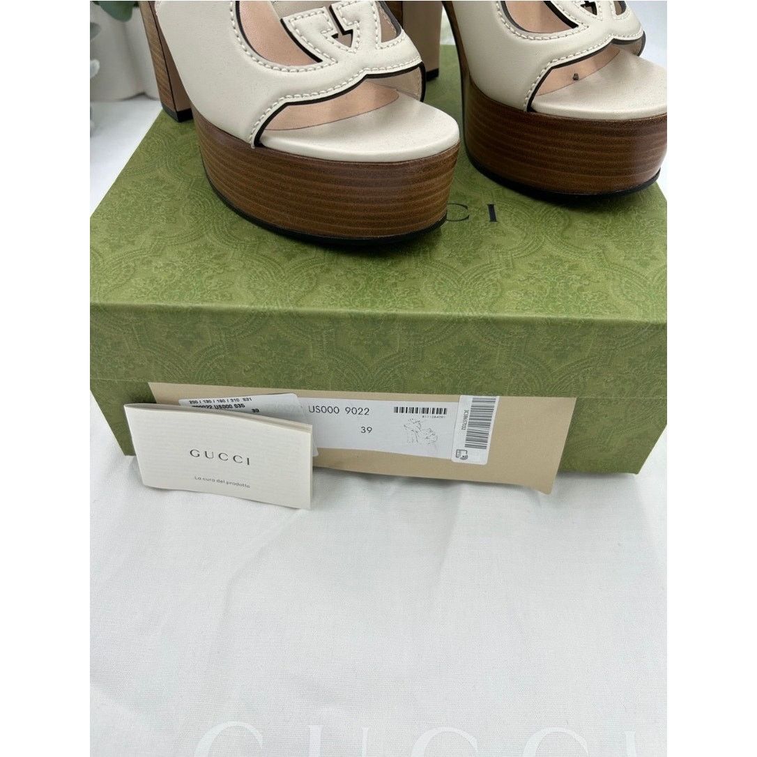 Gucci Gucci interlocking GG leather platform sandals size 39 Size US 9 / IT 39 - 6 Thumbnail