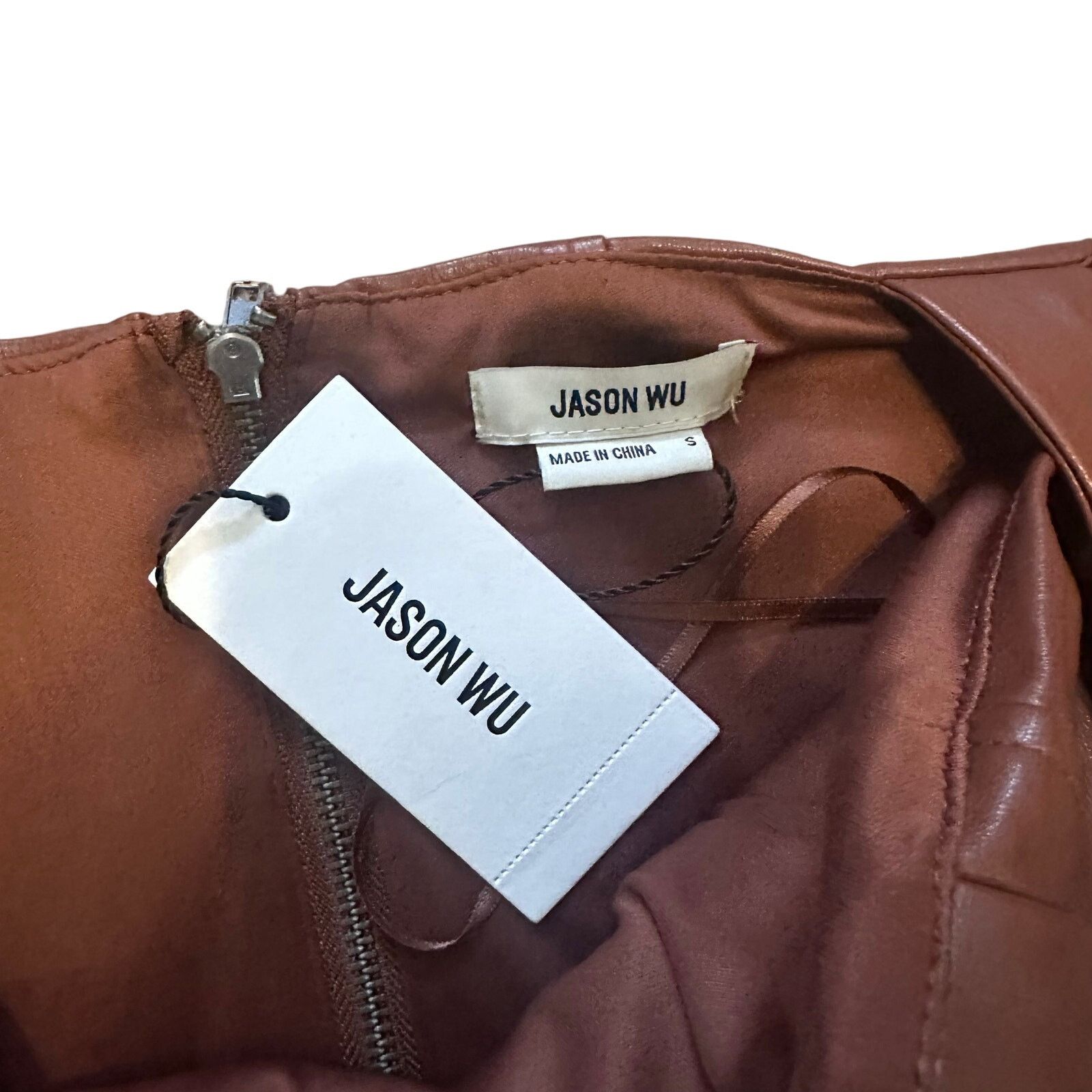 Jason Wu Jason Wu NWT Brown Faux Leather Crop Top Size Small Size S / US 4 / IT 40 - 3 Thumbnail