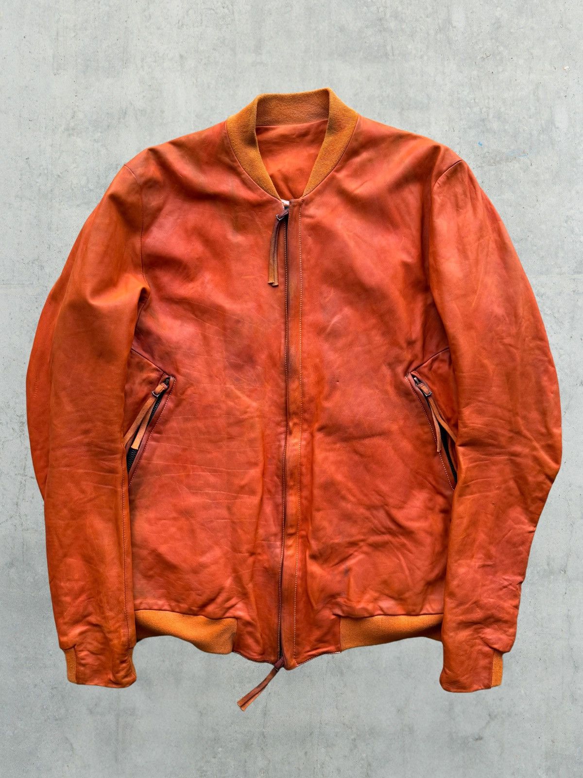 Boris Bidjan Saberi Boris Bidjan Saberi J3 Veg-Tanned Leather Bomber Jacket Size US XXL / EU 58 / 5 - 1 Thumbnail