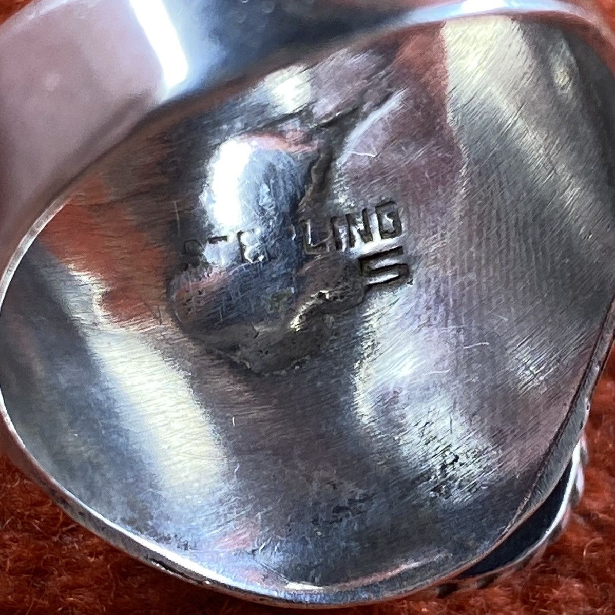 Kapital × Vintage Vtg 60s 70s Navajo Sterling Silver Tigers Eye Signet Ring Size ONE SIZE - 6 Thumbnail