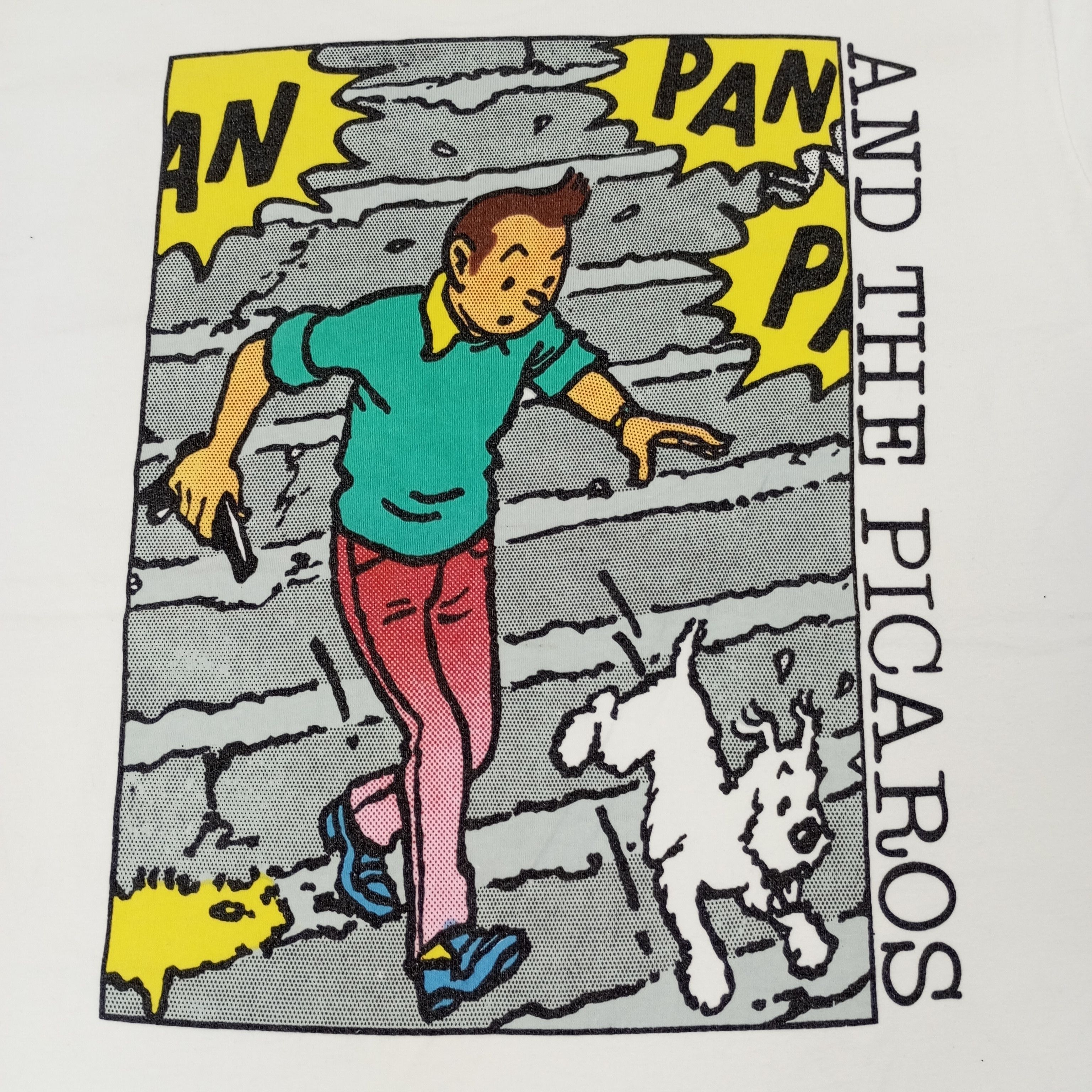 Vintage The Adventures Of Tintin Cartoon Tshirt c249n73 Size US M / EU 48-50 / 2 - 2 Thumbnail