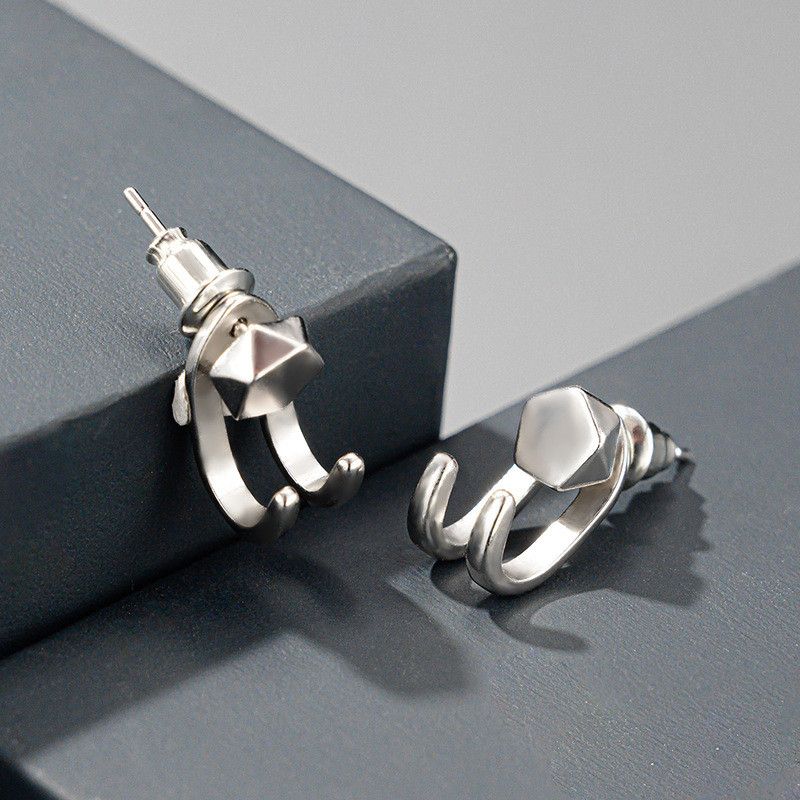 Jewelry × Sterling Silver New Design Earrings One Pairs Chrome Jewelry Size ONE SIZE - 2 Thumbnail