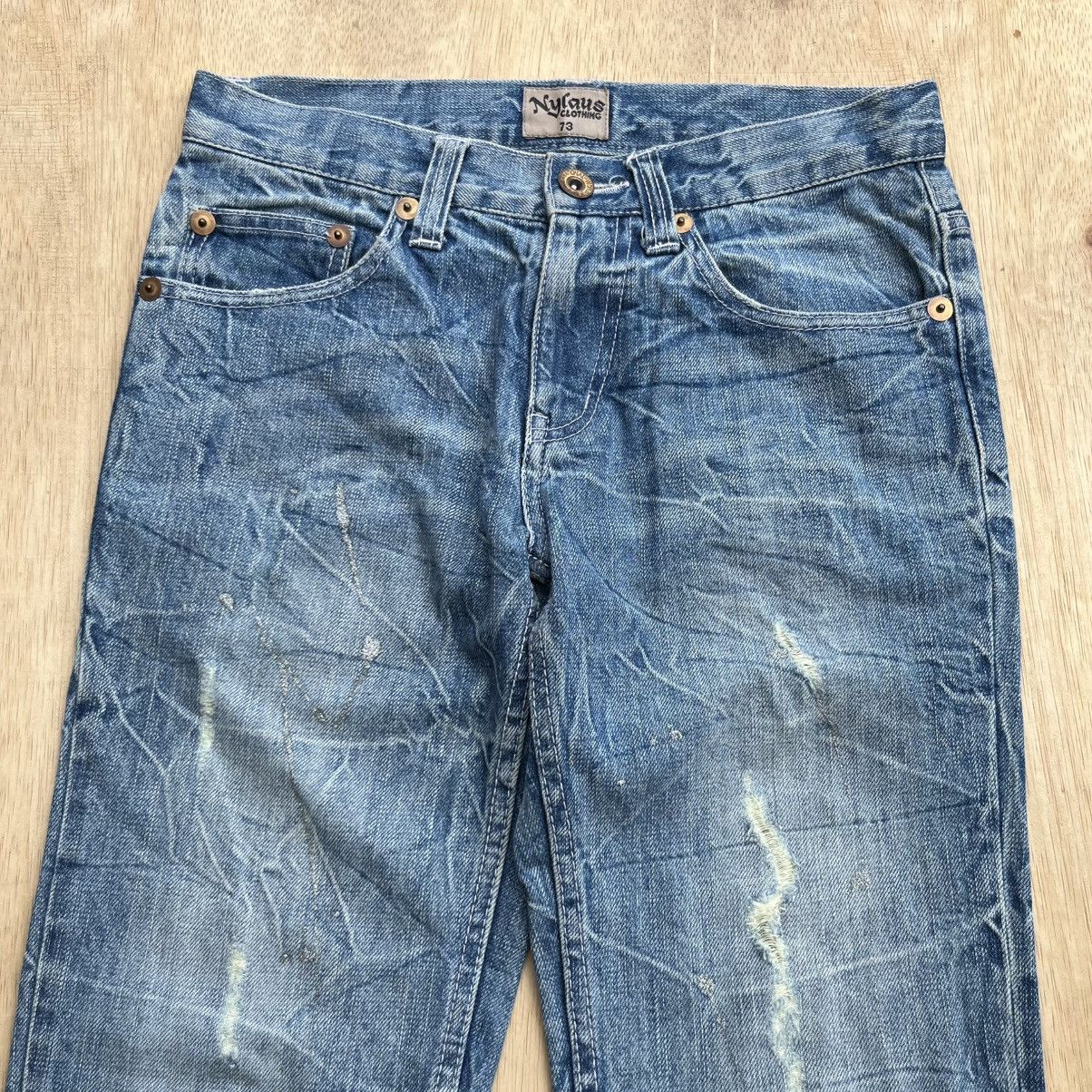 Hysteric Glamour NYLAUS CLOTHING VTG JAPANESE BRAND DISTRESSED FLARE DENIM Size US 28 / EU 44 - 2 Thumbnail