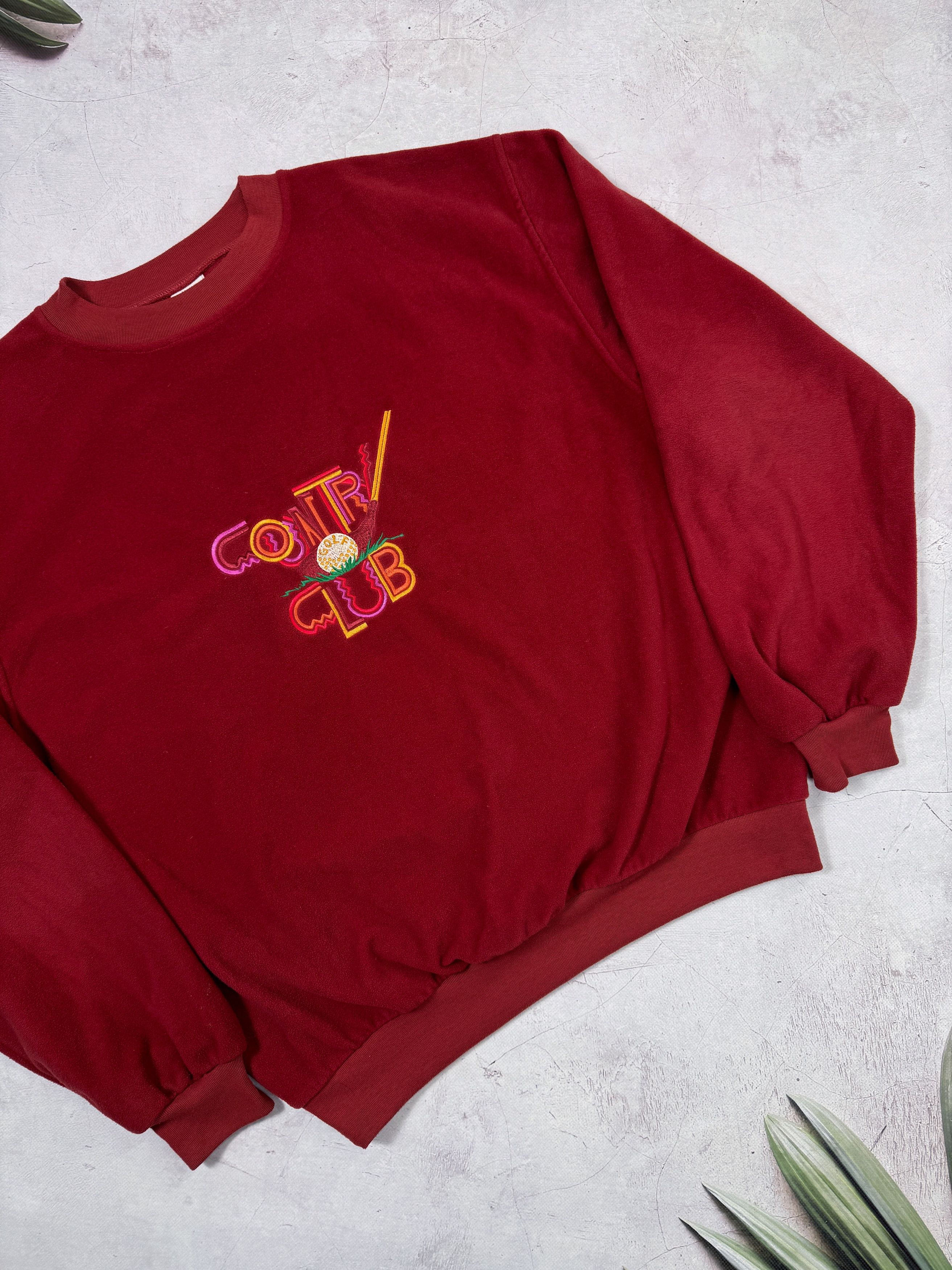 Bogner Vintage Bogner Sweatshirt Fleece Country Golf Club Burgundy Size US XL / EU 56 / 4 - 5 Thumbnail