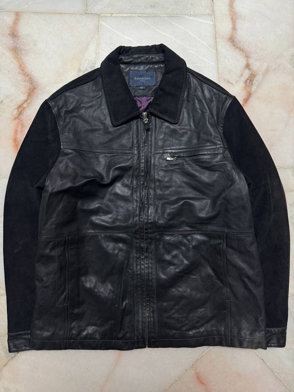 Leather VINTAGE ROTHACHILD ITALY LEATHER SPLIT CODUROI JACKET BLACK Size US L / EU 52-54 / 3 - 18 Thumbnail