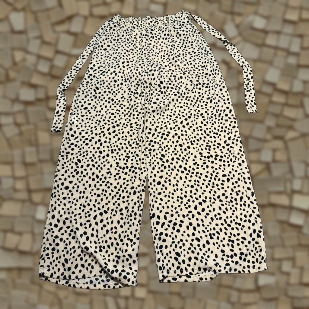 Vintage Vanilla bay Pants Women's Size Large Brown Tie Waist High Rise Polka dots Dress Pants Size 36" / US 14 / IT 50 - 1 Thumbnail