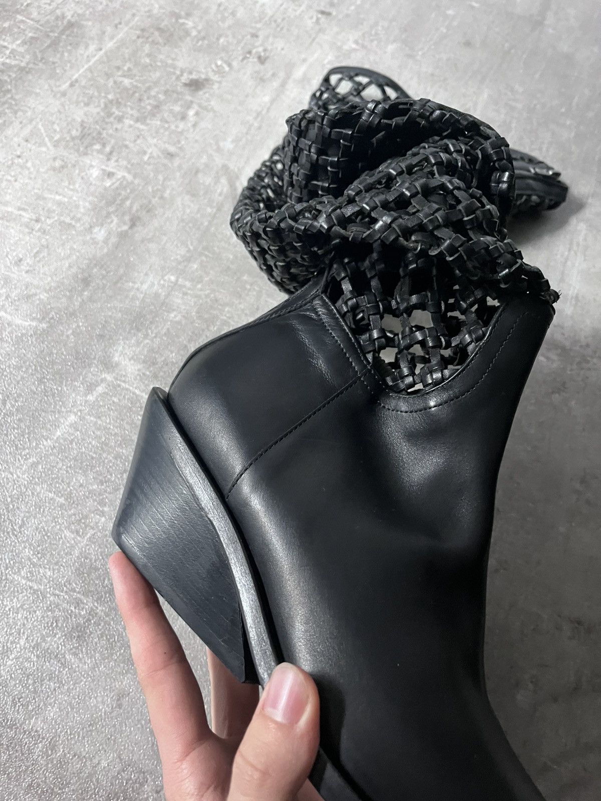 Ann Demeulemeester Ann Demeulemeester F/W 2019 Leather Net Boots Size US 10 / IT 40 - 19 Thumbnail