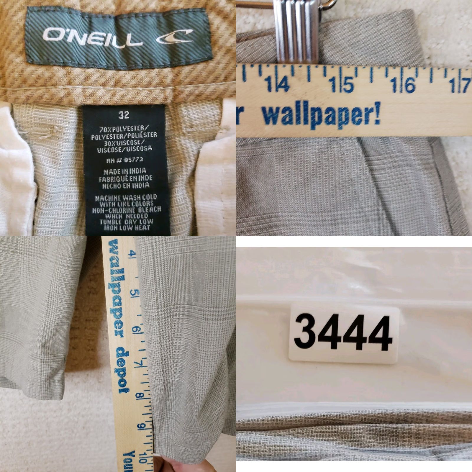 O'Neill EUC Oneill Plaid Shorts Mens 32 Chino Polyester/Viscose Sale Size US 32 / EU 48 - 9 Thumbnail