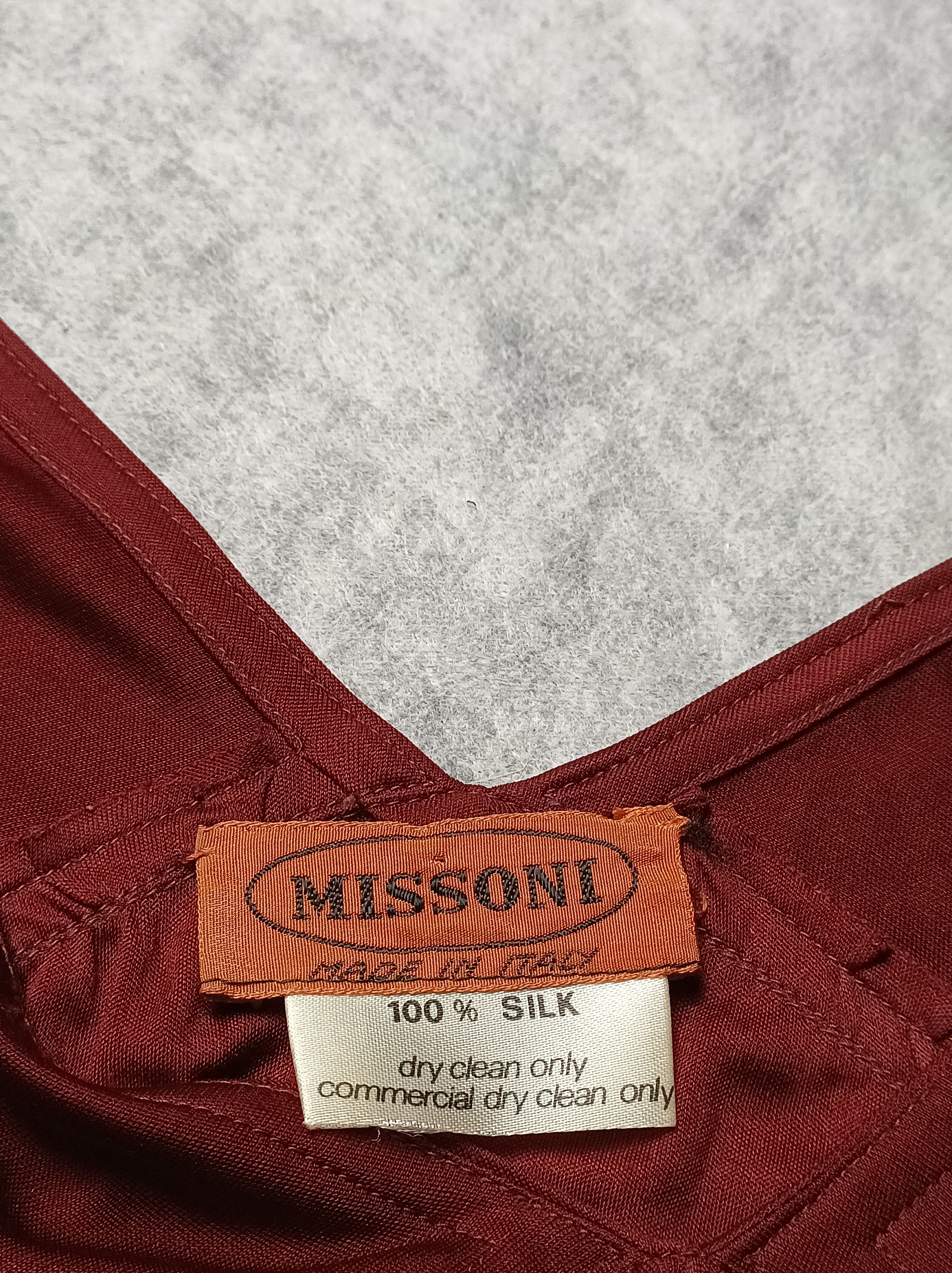Missoni Missoni Vintage Maroon Silk Dress Size M Size M / US 6-8 / IT 42-44 - 8 Thumbnail