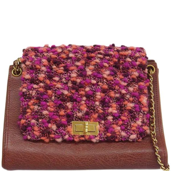 image of Chanel Around 2000 Made Tweed 2.55 Chain Bag Bordeaux/pink, Women's