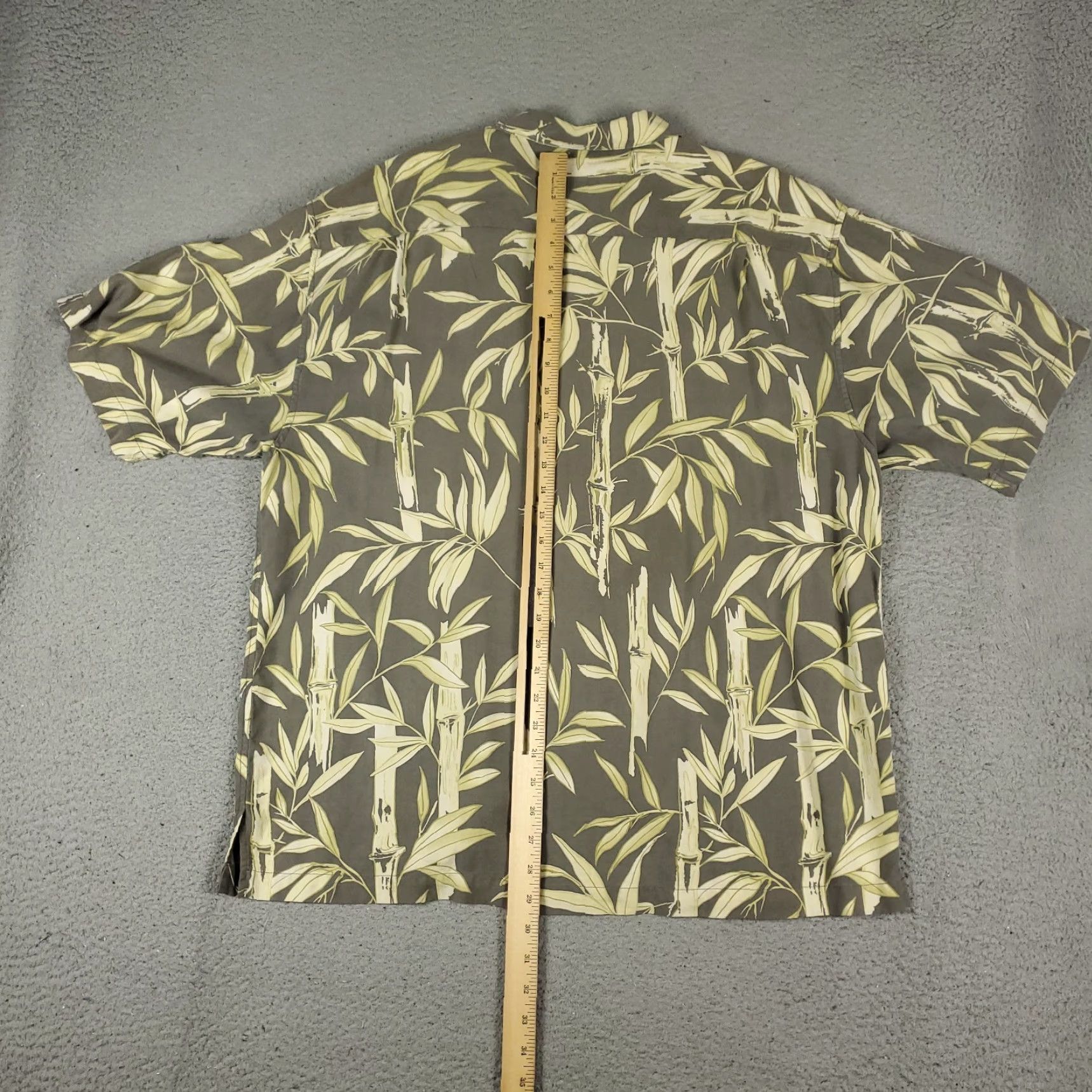 Hilo Hattie Hilo Hattie Shirt Mens Large Gray Bamboo Print Silk Hawaiian Button Up Size US L / EU 52-54 / 3 - 4 Thumbnail