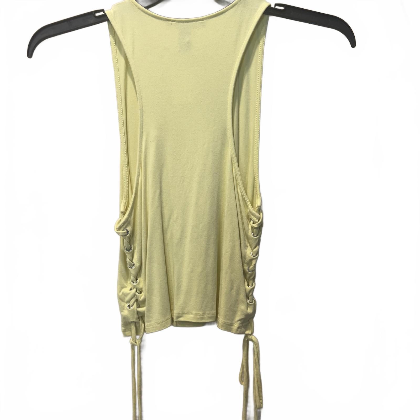 Forever 21 Forever 21 Yellow Sleeveless Tank Top with Side Tie Detail Size M / US 6-8 / IT 42-44 - 2 Thumbnail
