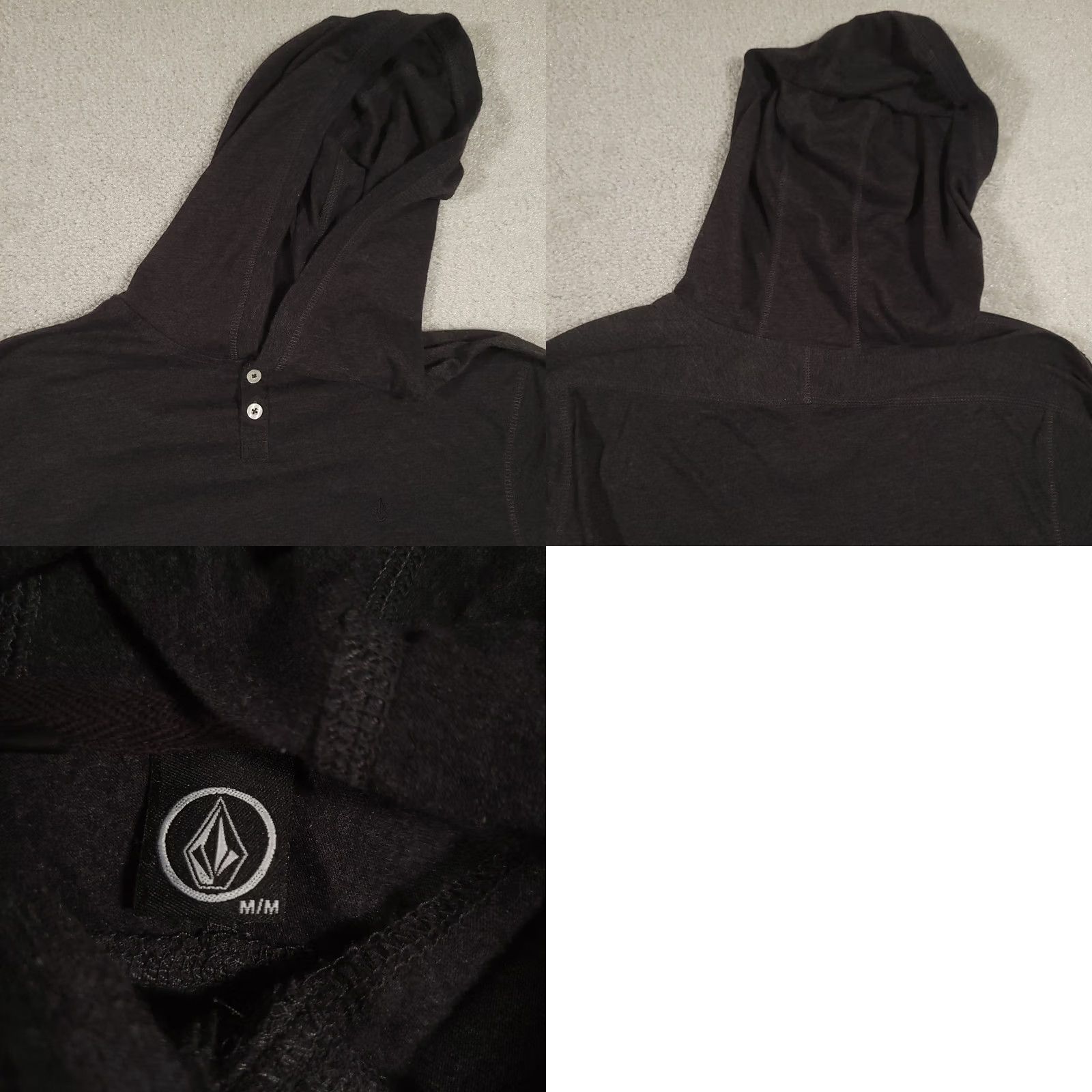 Volcom Volcom Shirt Mens M Gray Hooded Henley Long Sleeve Logo Embroidered Size US M / EU 48-50 / 2 - 8 Thumbnail