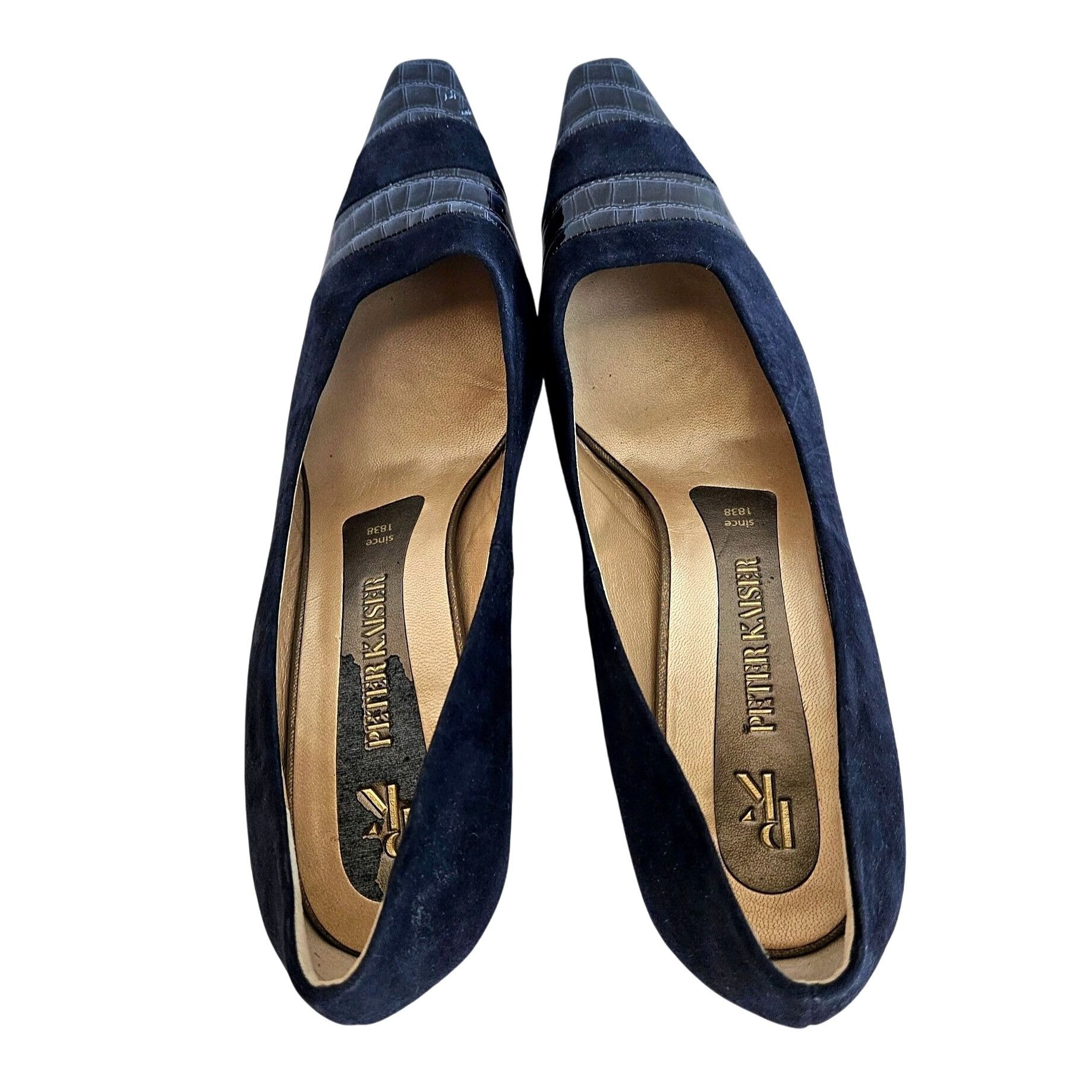Other Vintage Peter Kaiser Suede Navy Blue Leather pumps NWOT Germ Size US 9.5 / IT 39.5 - 11 Thumbnail