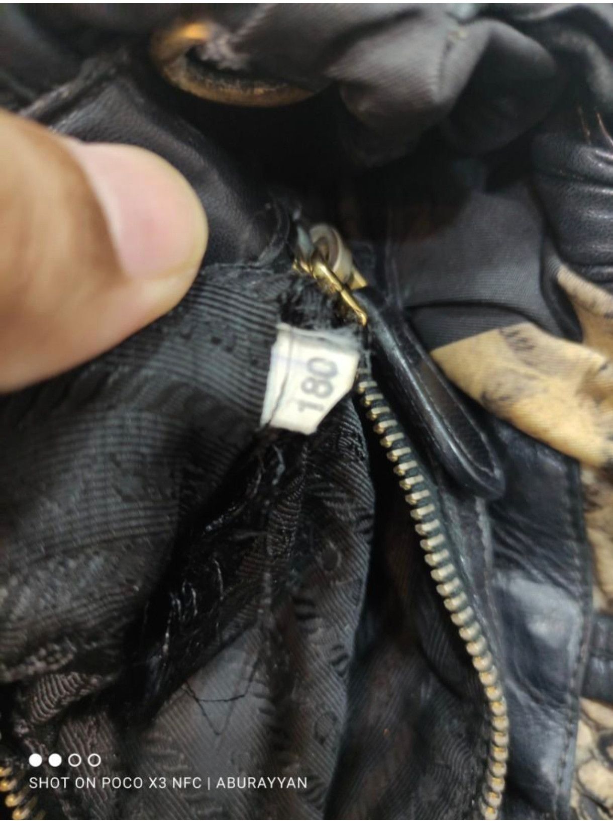 Prada Prada Black Green Python Print Nylon St. Pitone Hobo Size ONE SIZE - 8 Thumbnail