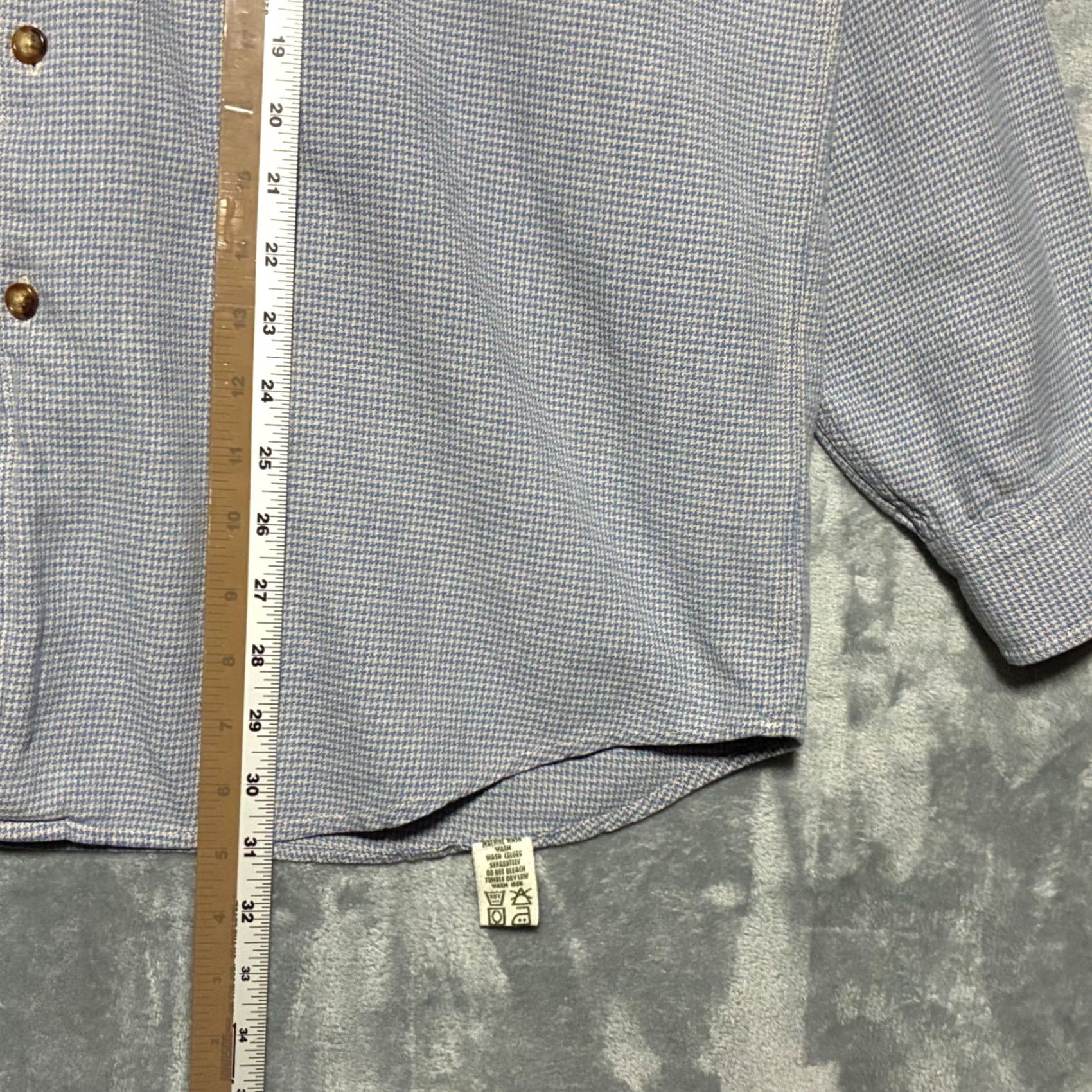 Orvis Orvis Shirt Mens Large Blue Houndstooth Double Pocket Button Down Flannel Shirt Size US L / EU 52-54 / 3 - 8 Thumbnail