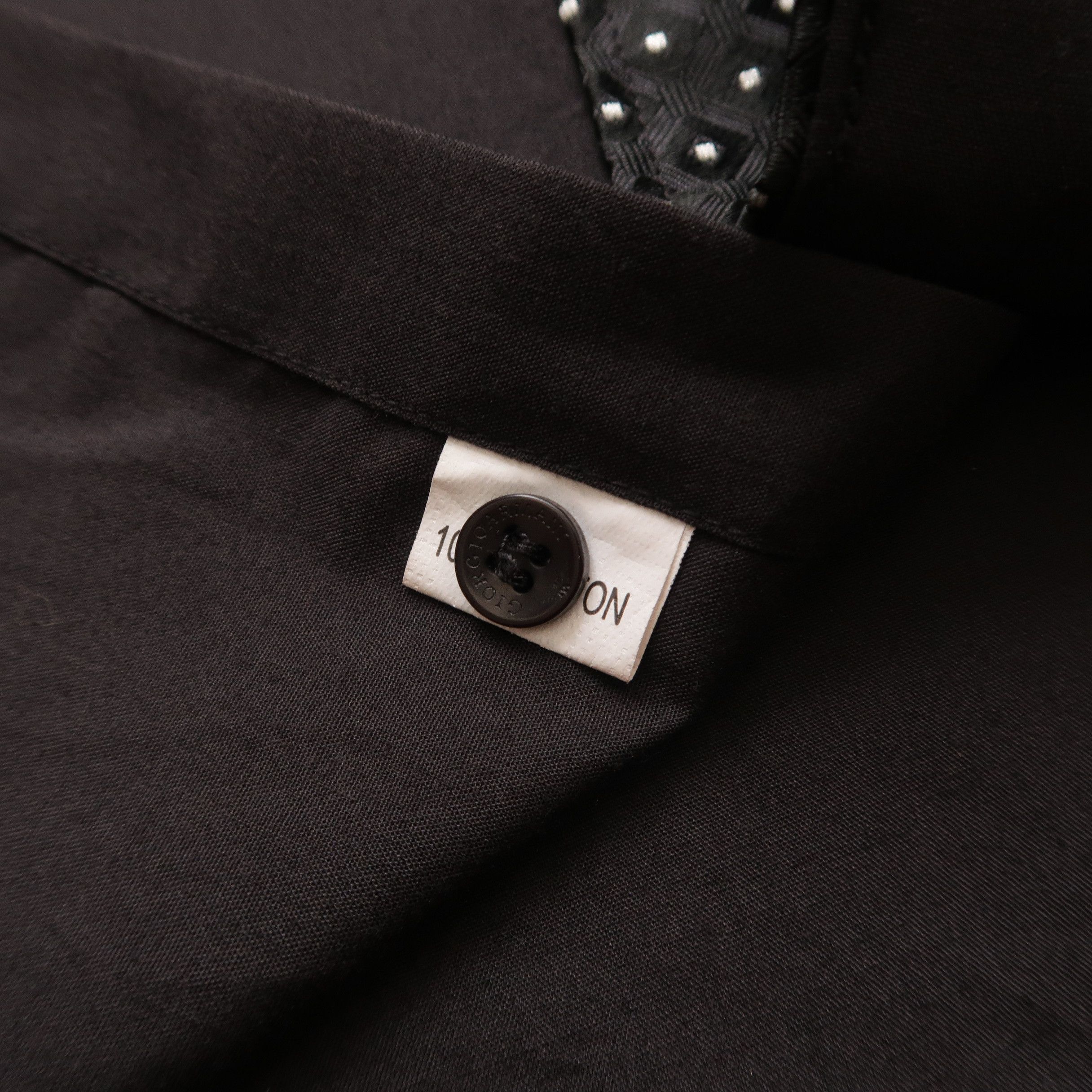Giorgio Armani 1980s Giorgio Armani Psychedelic Dot Black Shirt Button Up Size US L / EU 52-54 / 3 - 11 Thumbnail