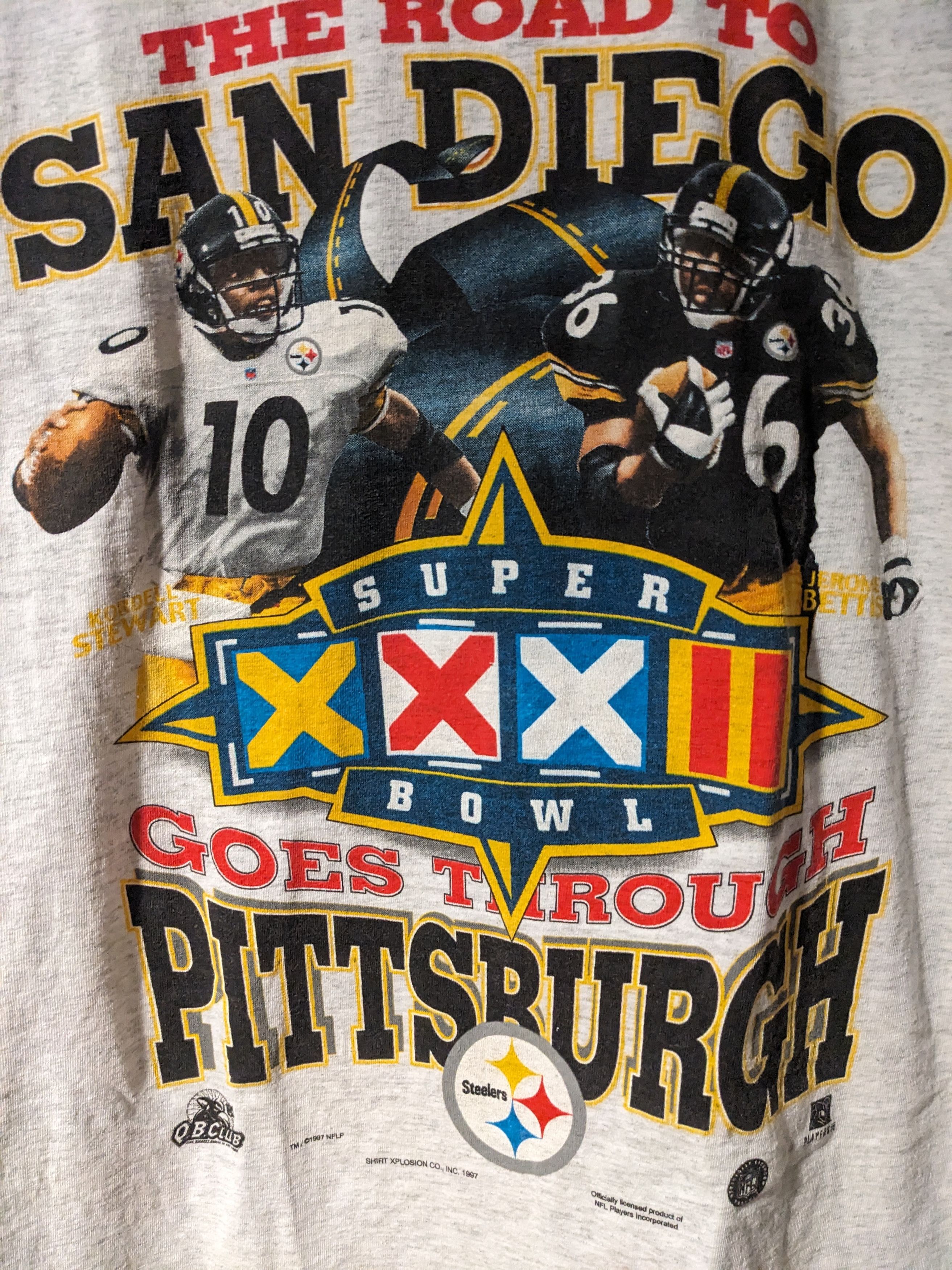 NFL × Vintage Vintage 1997 Pittsburgh Steelers NFL SuperBowl T-Shirt Size US XL / EU 56 / 4 - 2 Thumbnail