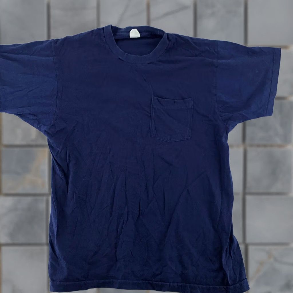 Fruit Of The Loom VINTAGE Fruit of the Loom Shirt Pocket Navy Blue Mens M Size US M / EU 48-50 / 2 - 1 Thumbnail