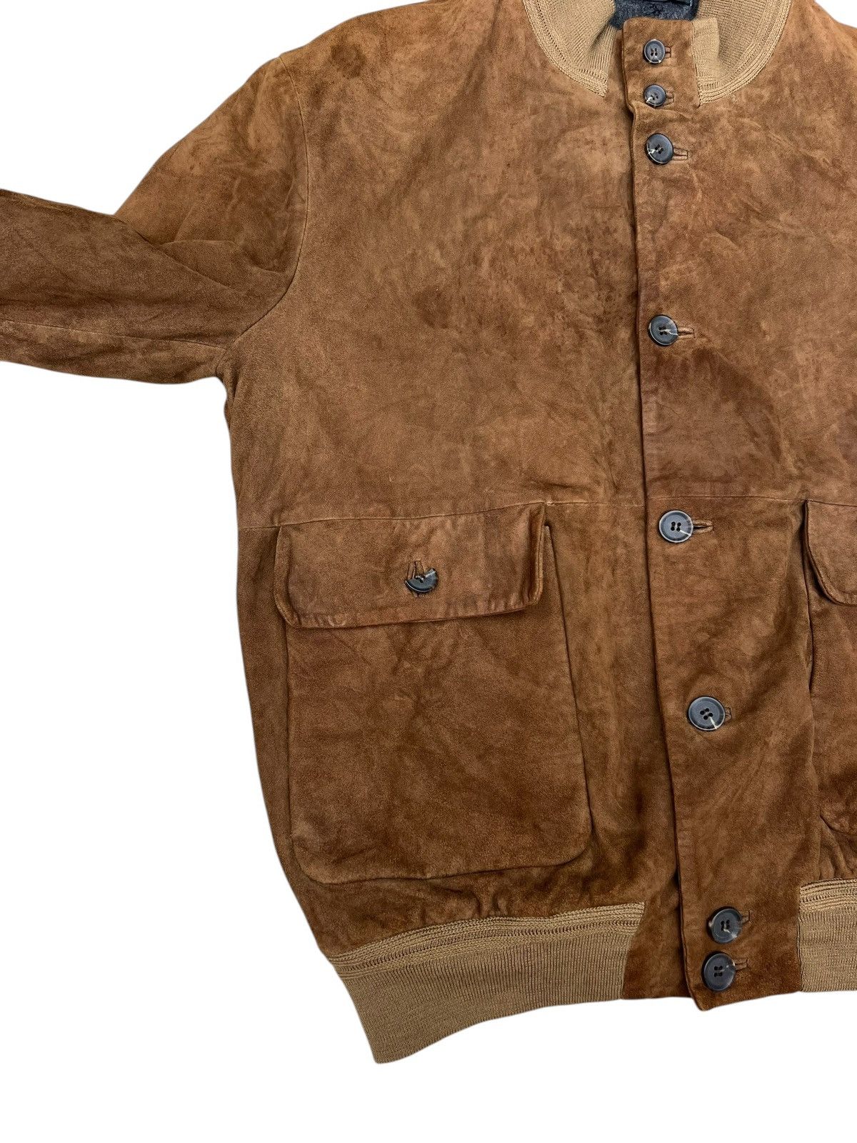 Beams Plus Quttrocchi X Beams Stains Patina Suede Leather Jacket Size US M / EU 48-50 / 2 - 7 Thumbnail
