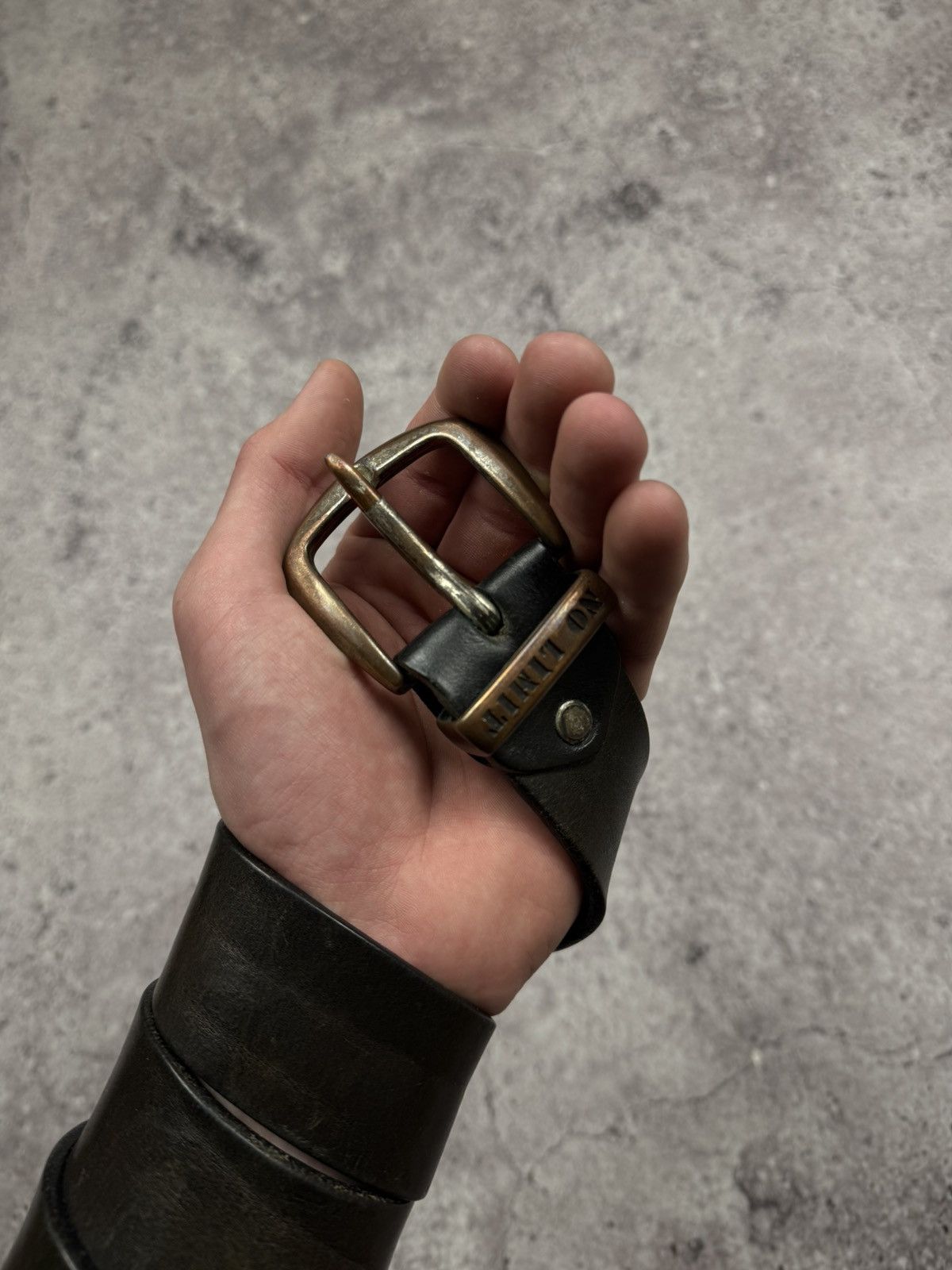 Japanese Brand 00ʼS NUMBER NINE STYLE JAPAN LEATHER Y2K BELT ARCHIVE BLACK Size ONE SIZE - 3 Thumbnail