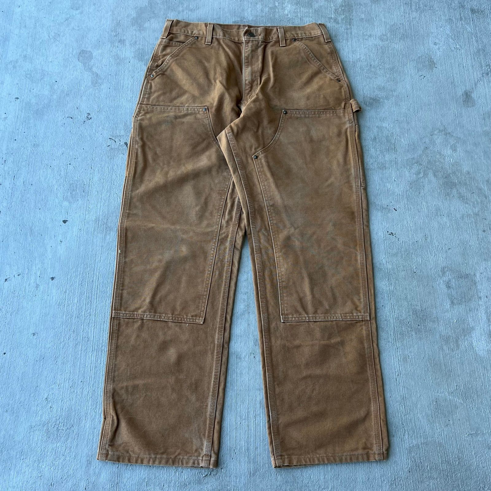 Carhartt × Vintage Carhartt brown double knee work wear carpenter pants Size US 33 - 1 Thumbnail