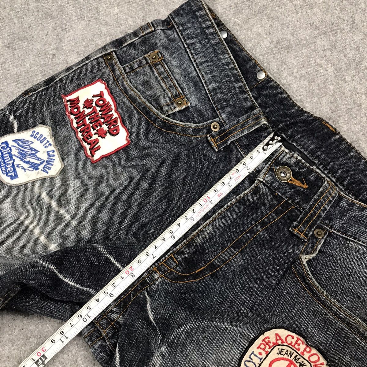 Hysteric Glamour × Japanese Brand FLARE SEMANTICDESIGN DISTRESSED DENIM BOOTCUT PANTS Size US 30 / EU 46 - 19 Thumbnail