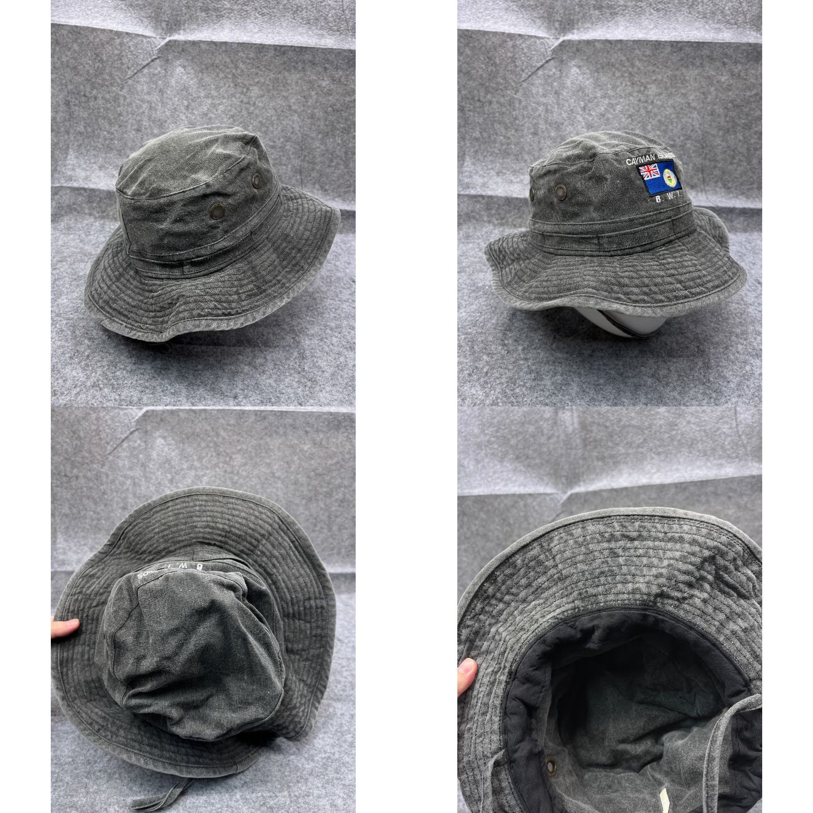 Vintage Cayman Islands Gray Cotton Sun Bucket Hat One Size Adult Unbranded Hat Beach Hiking Travel Casual Weather: Summer, Spring, Fall, Winter Size ONE SIZE - 8 Thumbnail