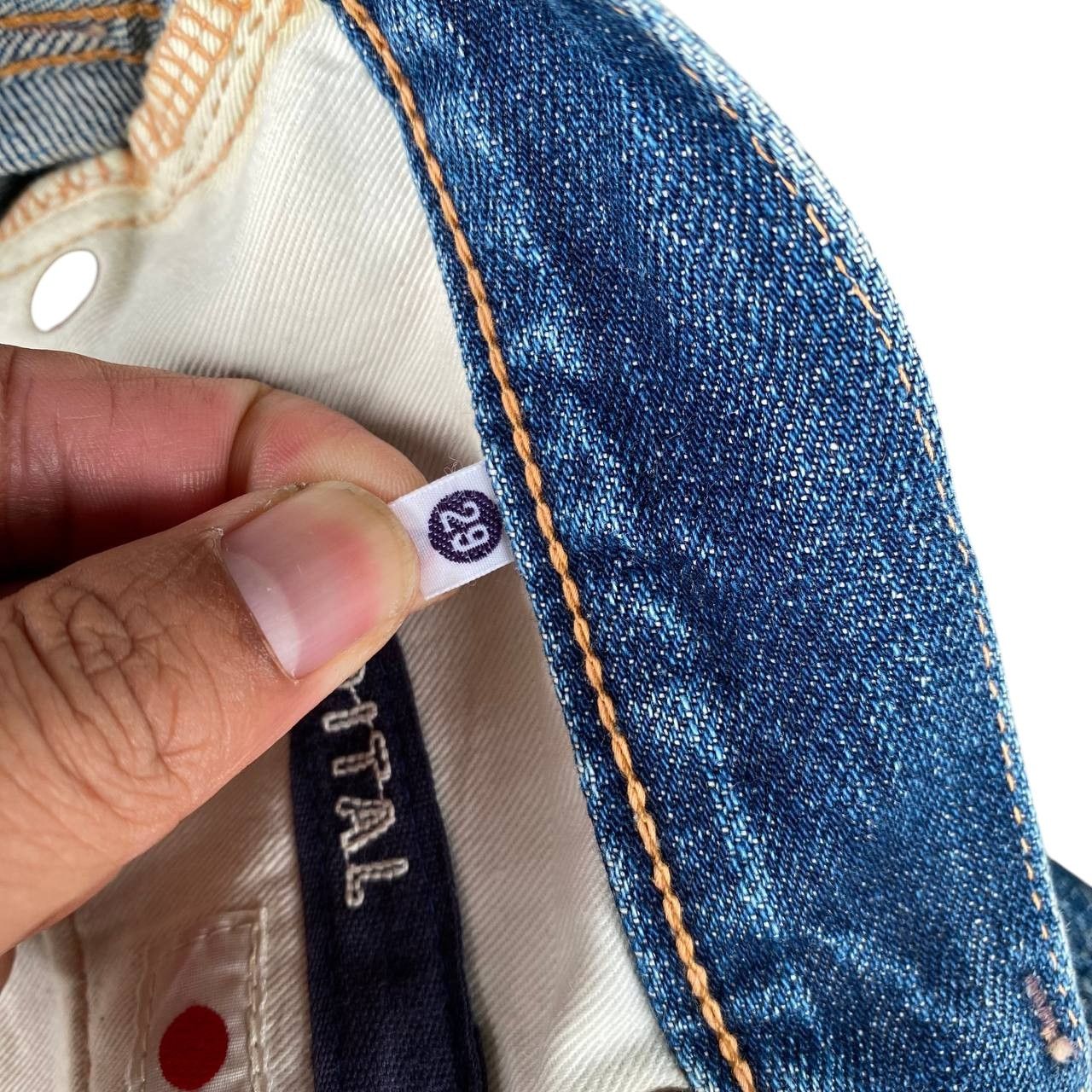 Kapital VINTAGE KAPITAL BY KIRO HIRATA FADED BLUE LOWRISE SLIMFIT Size US 28 / EU 44 - 13 Thumbnail
