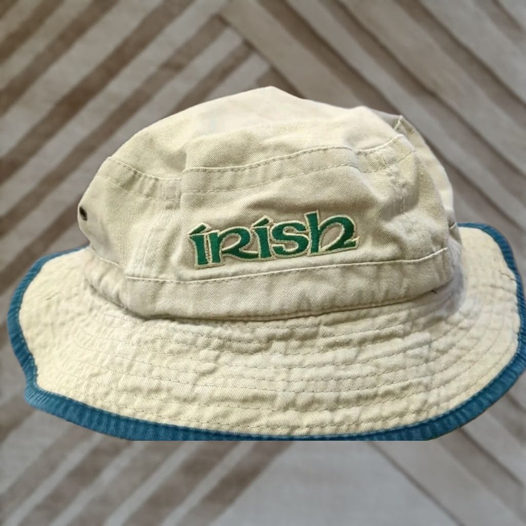 Vintage Fahrenheit Headwear Bucket Hat Adult L/XL Cotton Tan Blue Classic Packable Men Summer" Size ONE SIZE - 1 Thumbnail