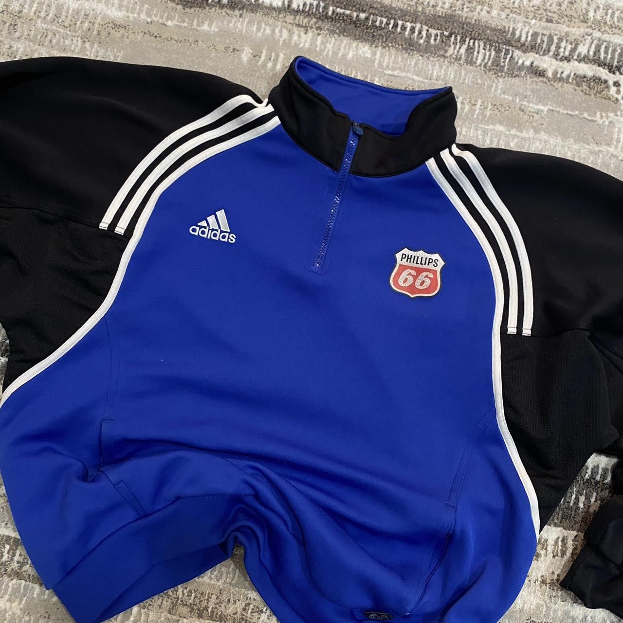 Adidas Vintage 90s Adidas Phillips 66 Sweatshirt Blue XL Size US XL / EU 56 / 4 - 2 Thumbnail