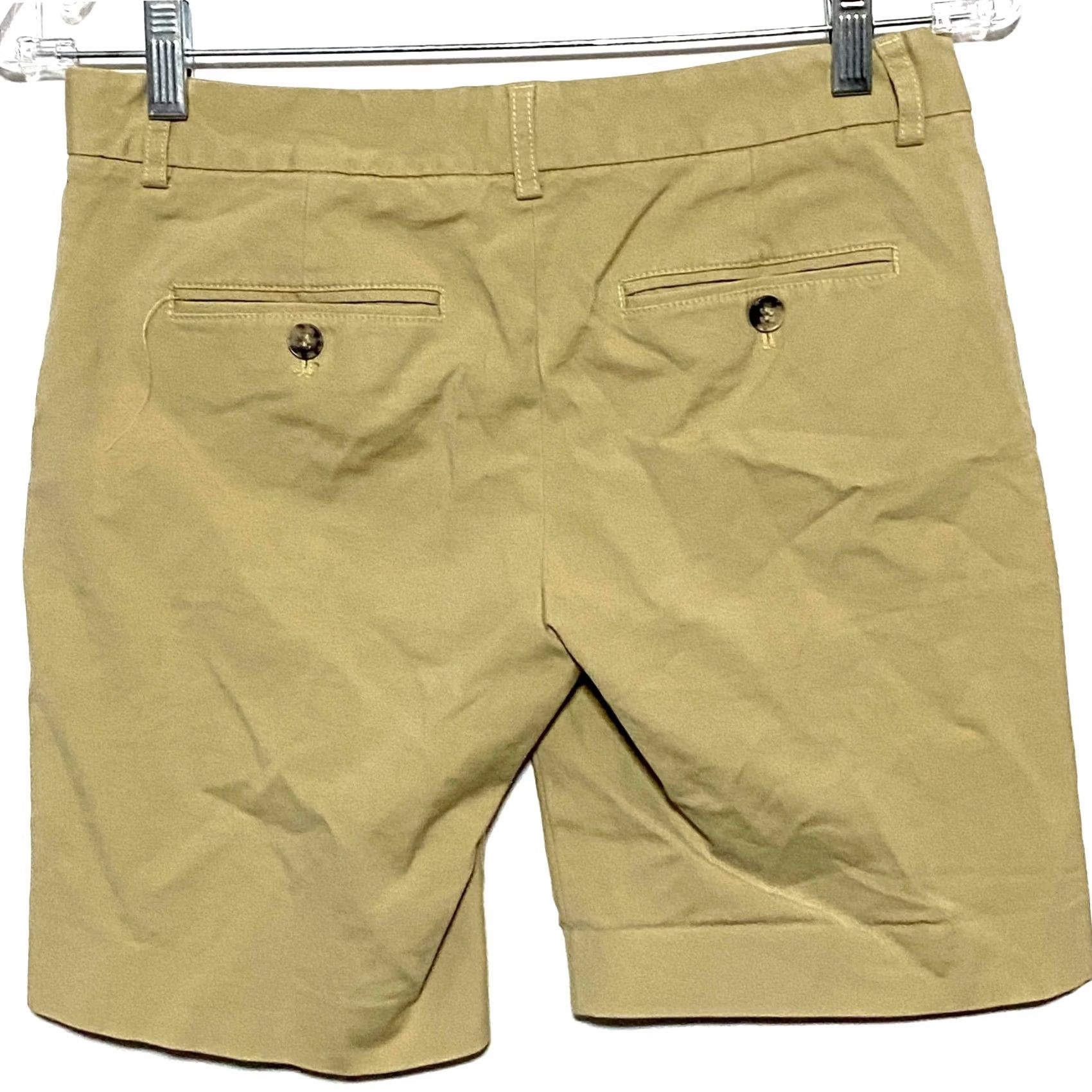 Theory Theory Chino Shorts Womens 2 Stretch Khaki Pockets Flat Front Casual Beige 8 Inseam Men? Size 26" / US 2 / IT 38 - 2 Thumbnail