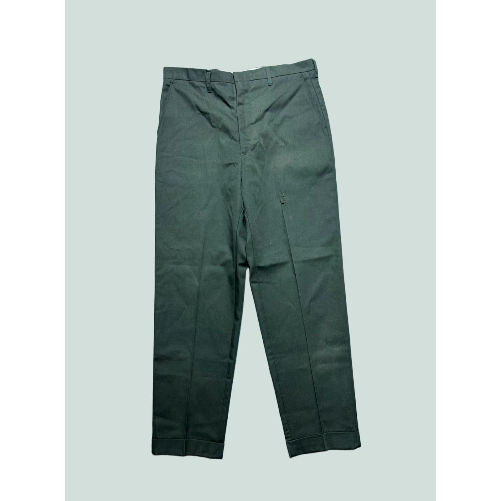 Vintage VINTAGE 60s 70s Drop Loop Work Pants Lightweight Mechanic Green 32x30 Mens Pant Workwear Size US 32 / EU 48 - 1 Thumbnail