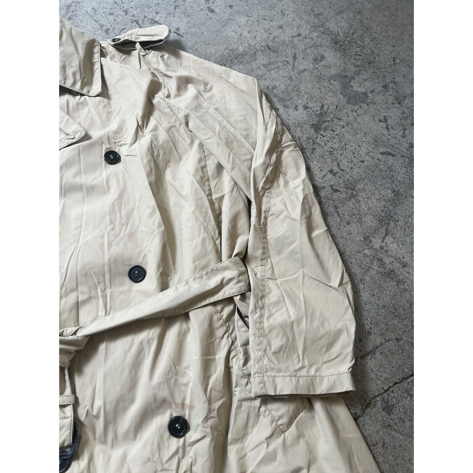 Prada Womens PRADA Jacket Nylon Trench Coat Zip Coat Beige Belt Size L / US 10 / IT 46 - 5 Thumbnail