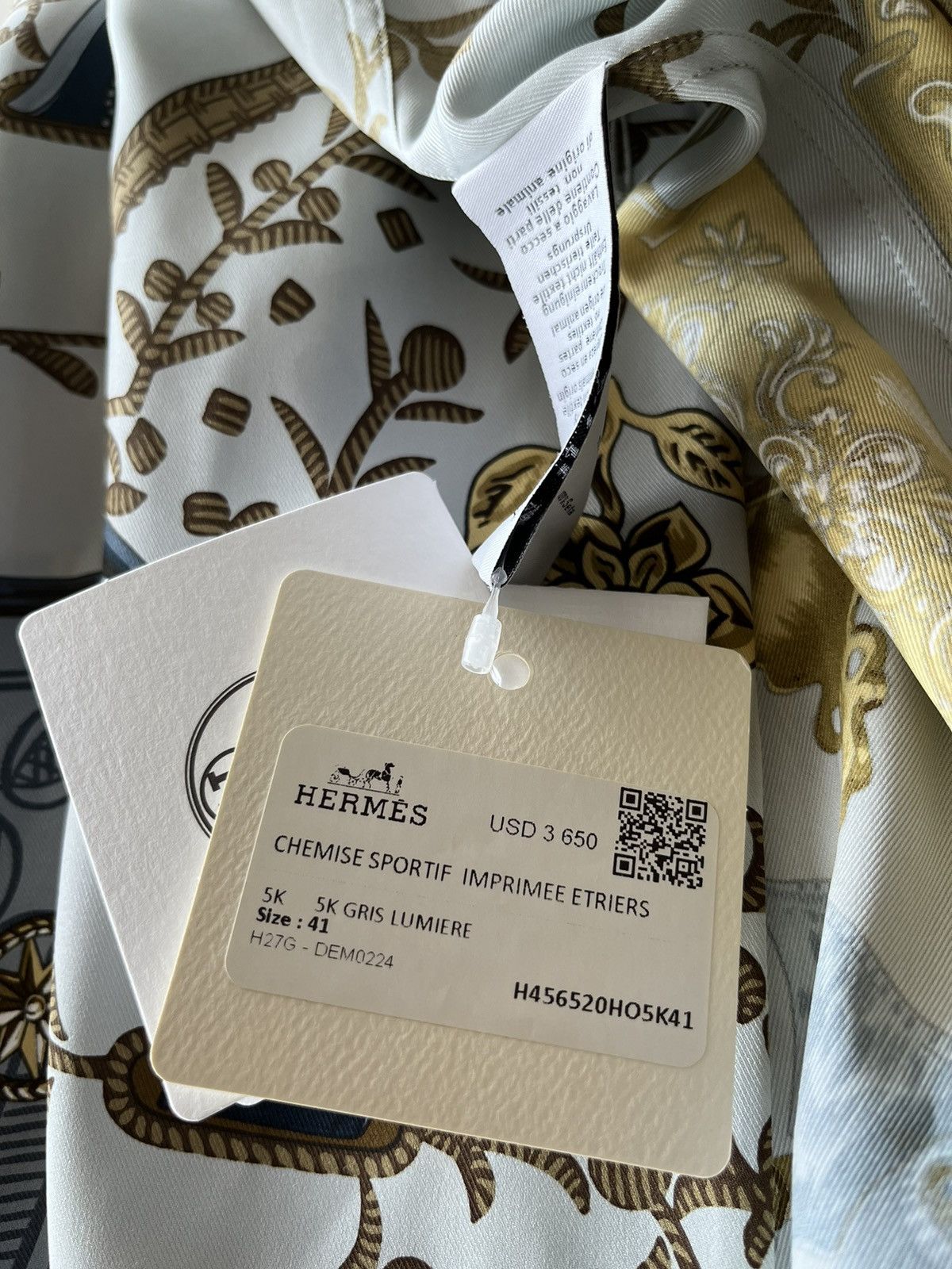 Hermes Hermes 24 SS Super Runway Premium Silk Shirt Size US XL / EU 56 / 4 - 4 Thumbnail