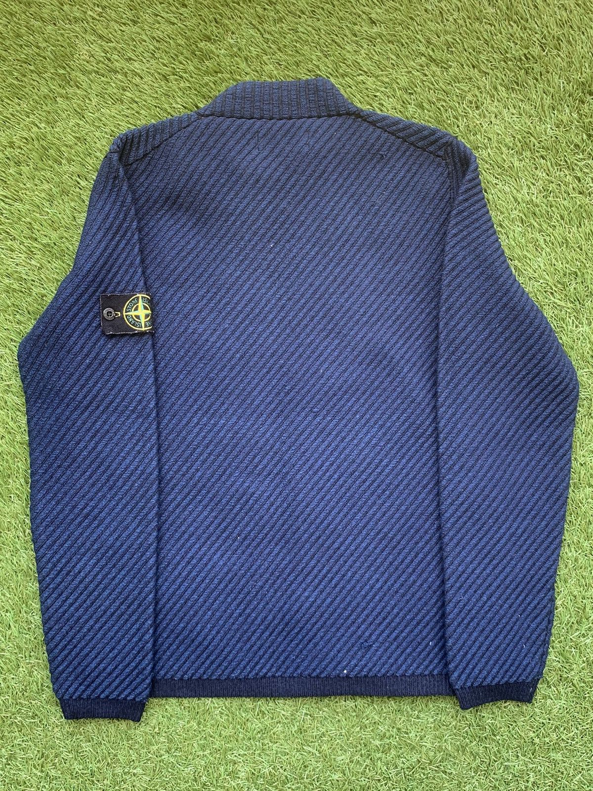 Stone Island Stone Island Logo Appliqued Knitted Cotton Sweater Size US M / EU 48-50 / 2 - 13 Thumbnail