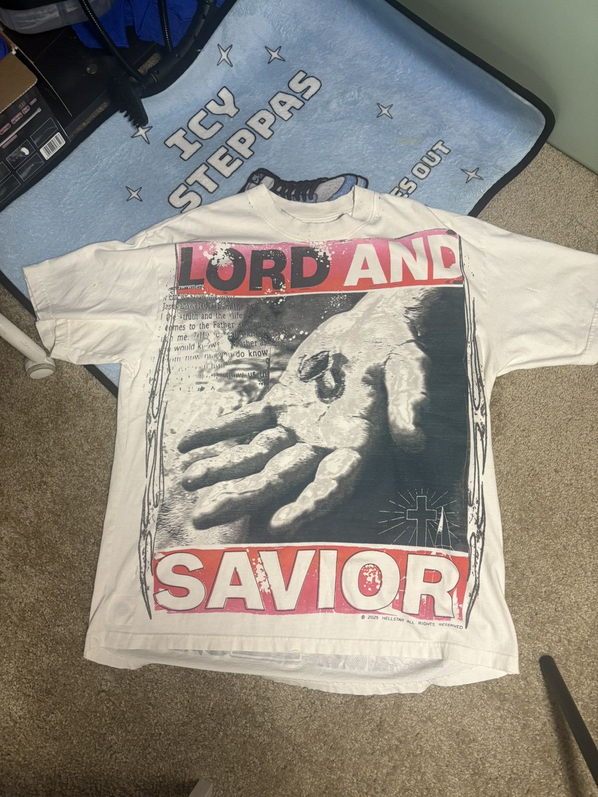 HELLSTAR white Hellstar Lord And Savior graphic t-shirt size large Size US L / EU 52-54 / 3 - 1 Thumbnail
