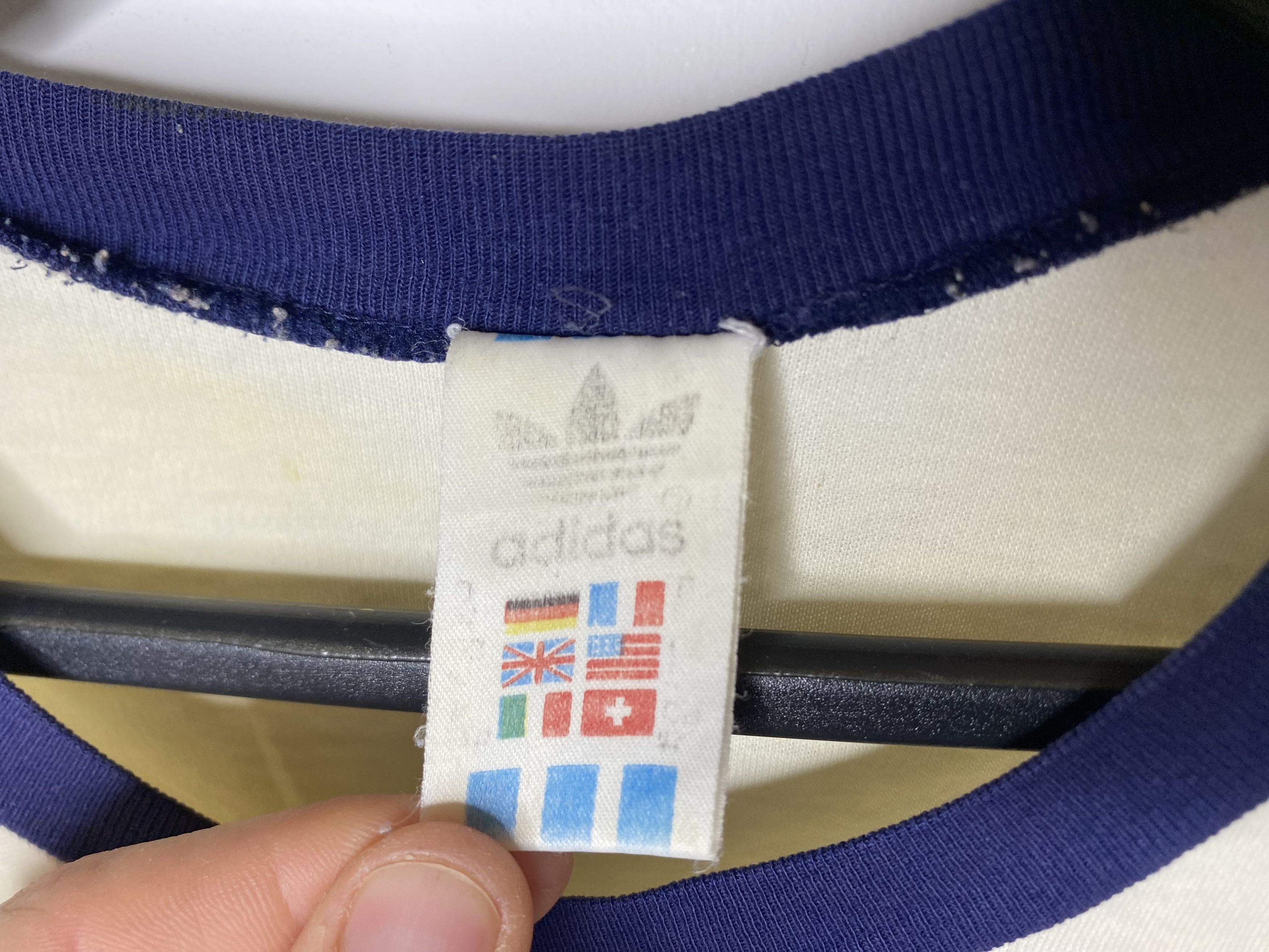 Vintage ADIDAS 70s 80s VINTAGE COTTON FOOTBALL SHIRT SOCCER JERSEY Size US M / EU 48-50 / 2 - 4 Thumbnail